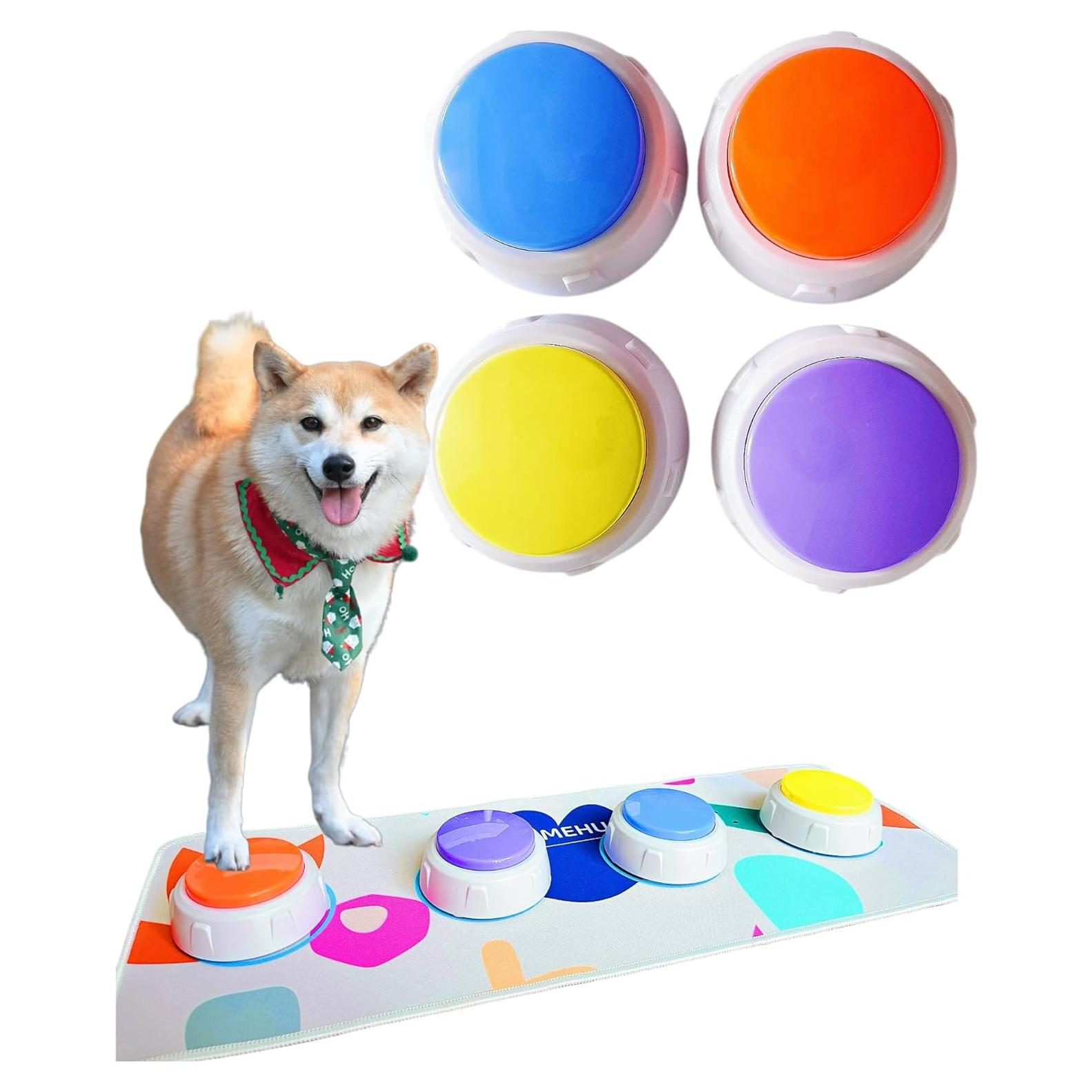 Conjunto de Botones de Voz Grabables para Mascotas - 4 Colores