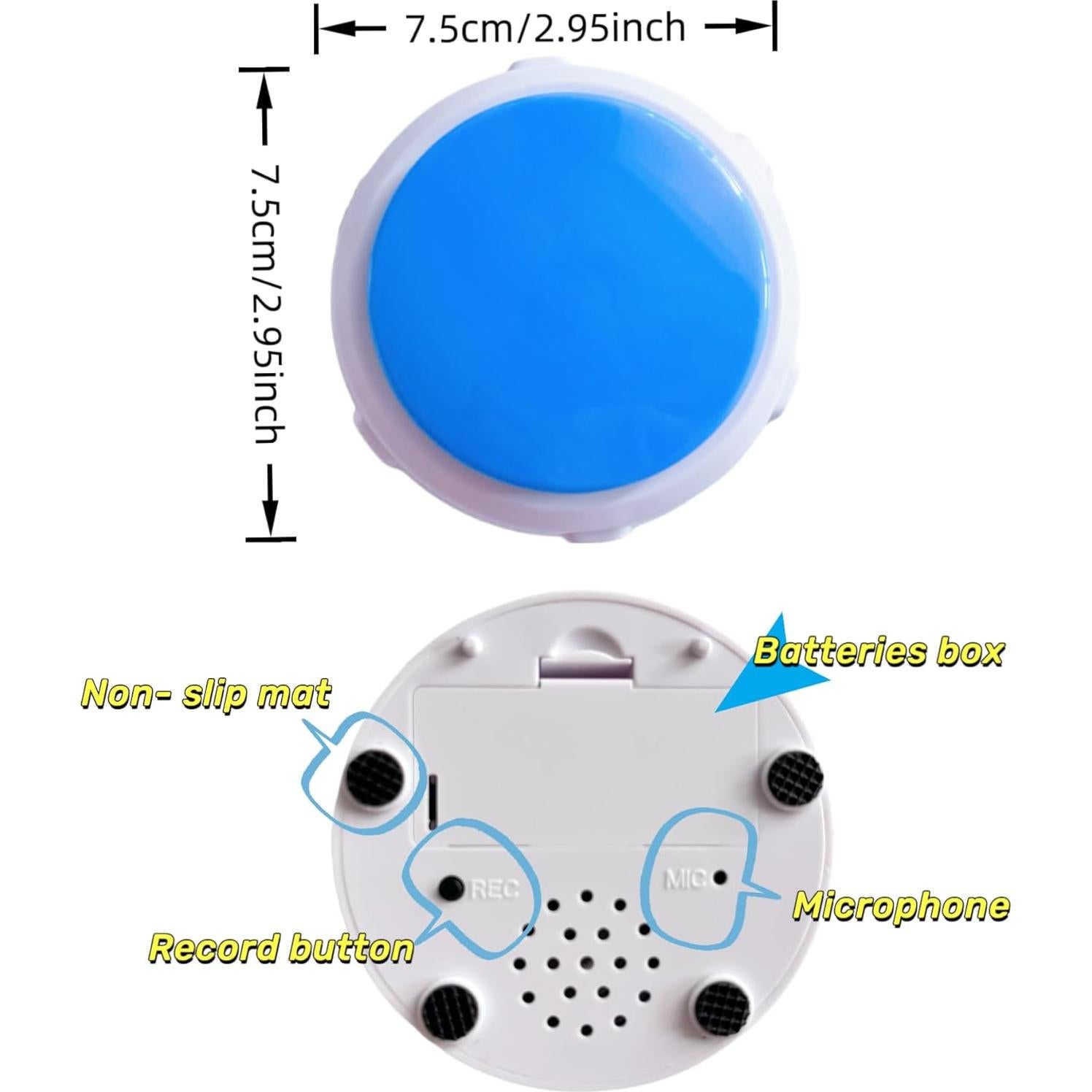 Conjunto de Botones de Voz Grabables para Mascotas - 4 Colores