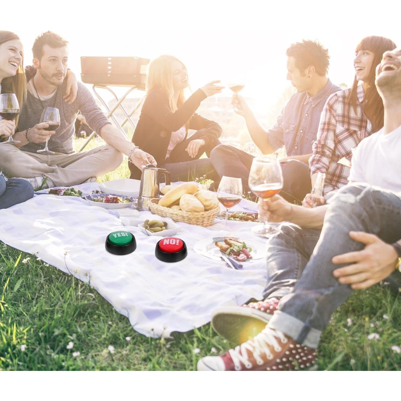 Paquete de 2 Botones de Sonido Sí y No Abaodam - Juguete Fiesta