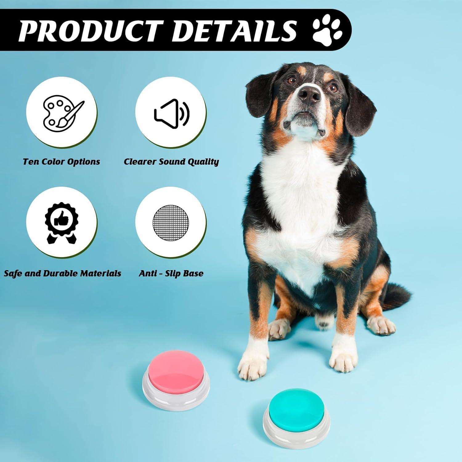 10 Botones de Grabación de Voz para Entrenamiento de Mascotas