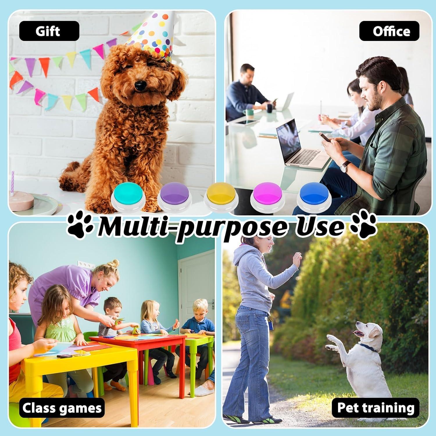 10 Botones de Grabación de Voz para Entrenamiento de Mascotas