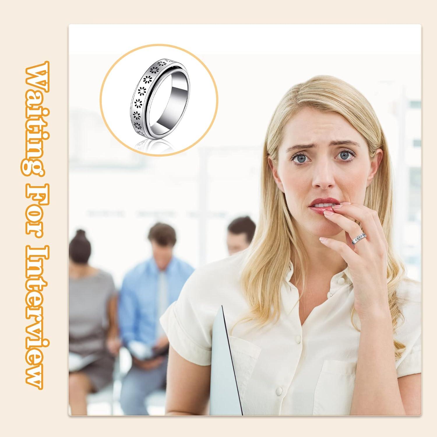 Anillos Antiestrés Fidget MTLEE 12 Piezas Acero Inoxidable