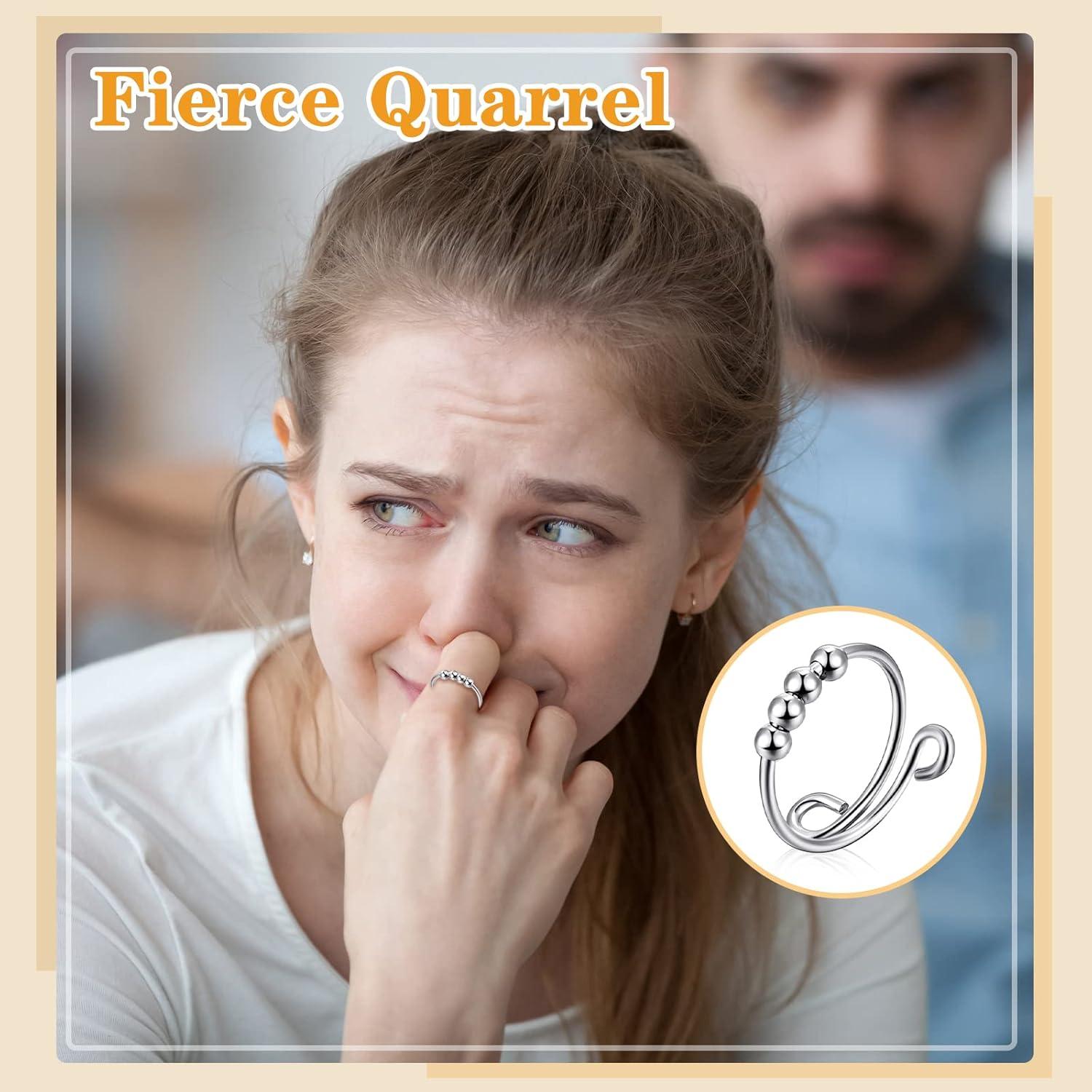 Anillos Antiestrés Fidget MTLEE 12 Piezas Acero Inoxidable