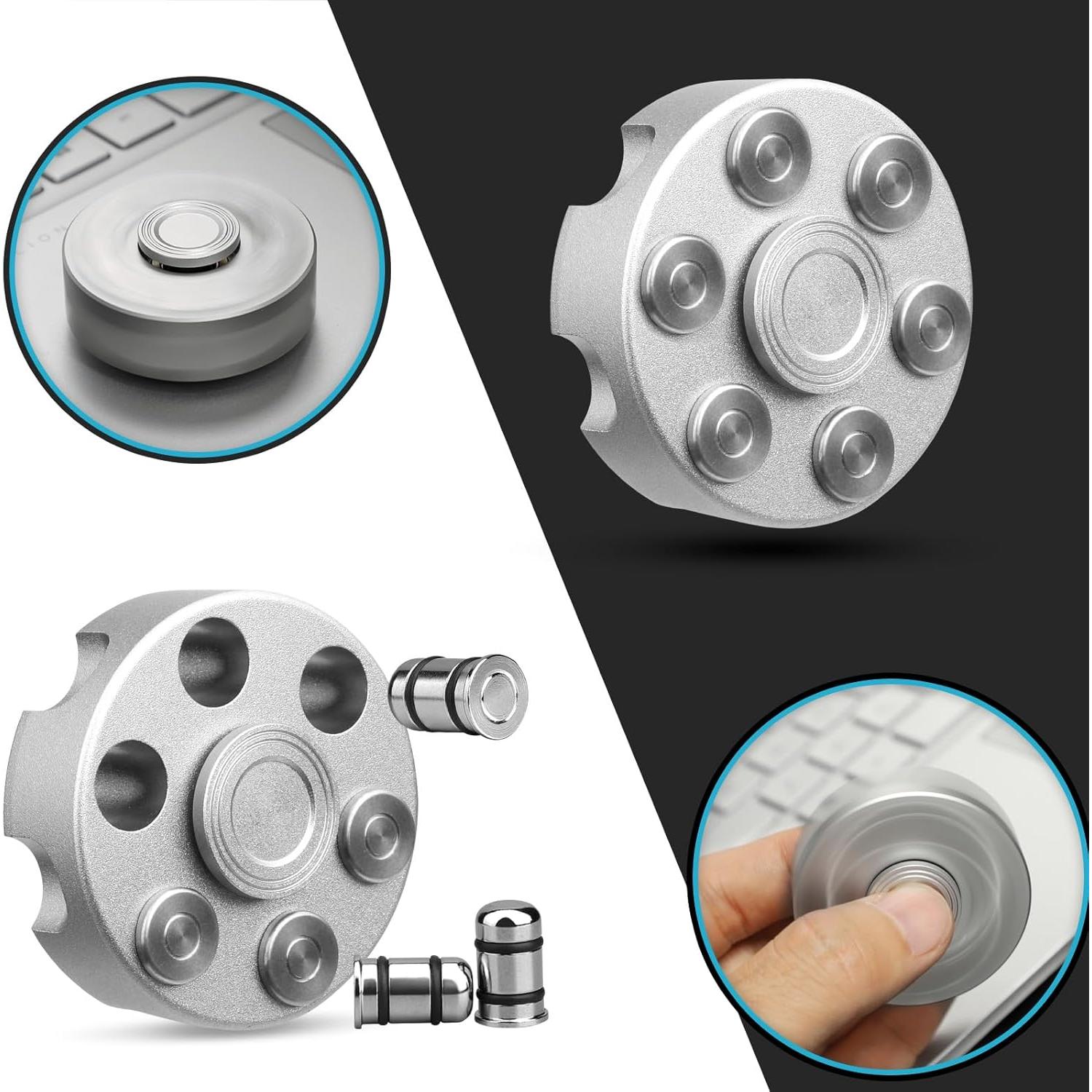 Spinner de Fidget de Metal Umnodobn Plata 15.24 cm para Niños y Adultos