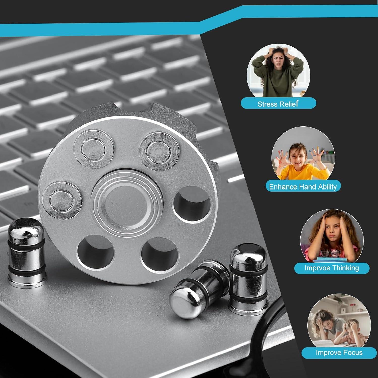 Spinner de Fidget de Metal Umnodobn Plata 15.24 cm para Niños y Adultos