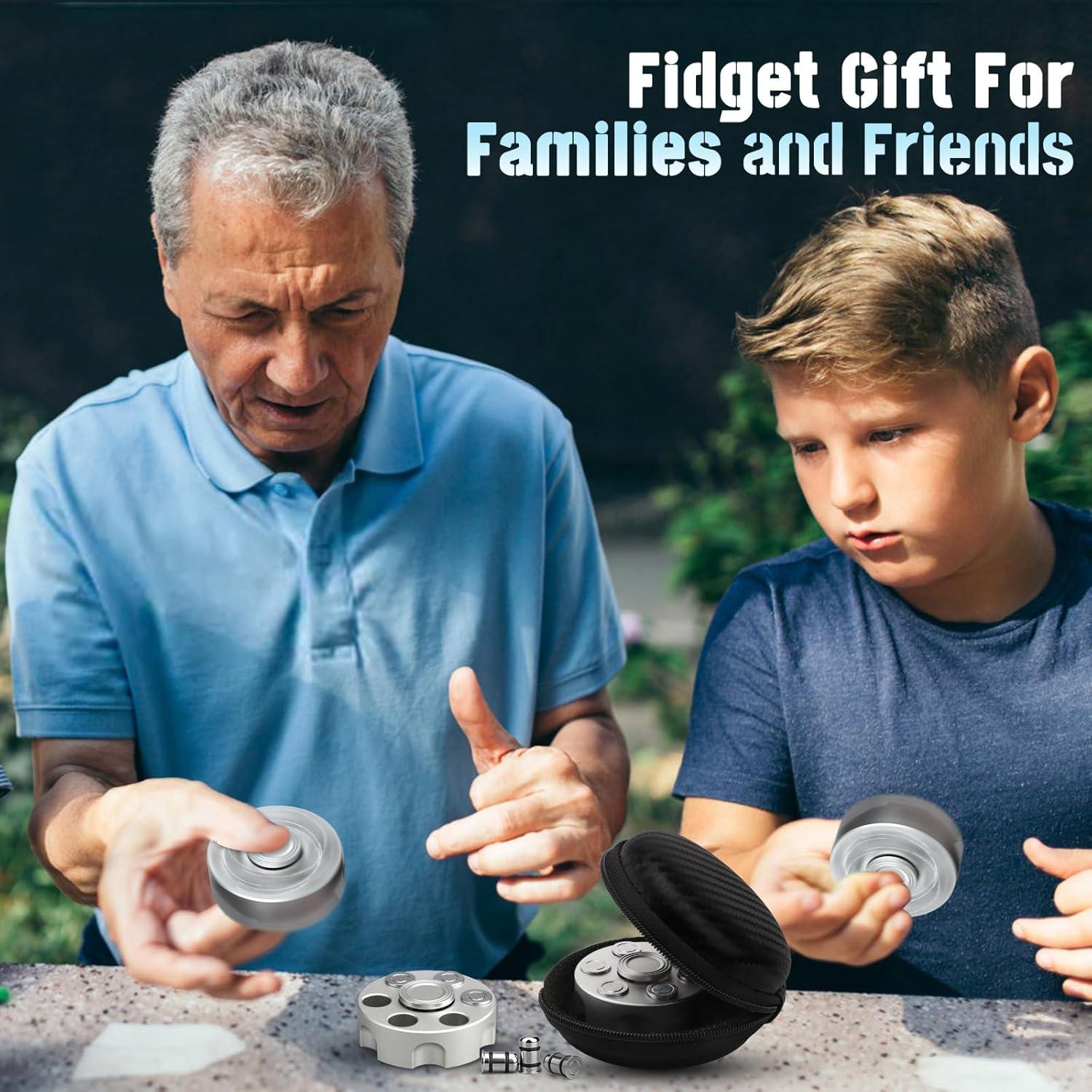 Spinner de Fidget de Metal Umnodobn Plata 15.24 cm para Niños y Adultos