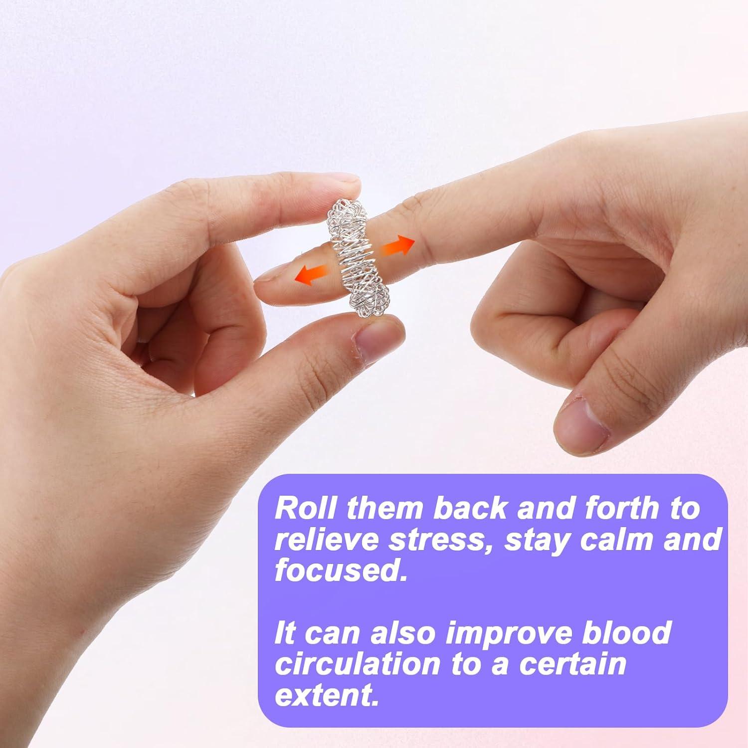 Anillos Sensoriales Antiestrés JIYIN - 12 Piezas Oro y Plata