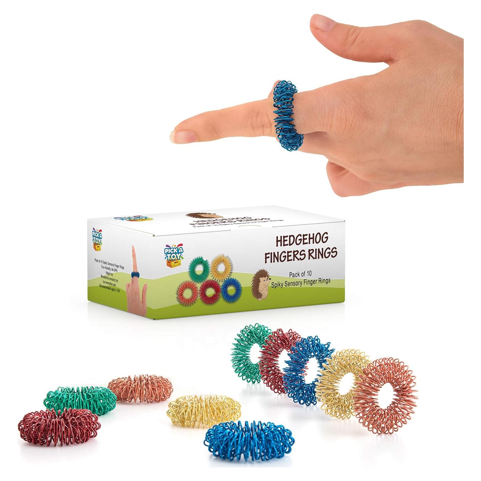Anillos de Acupresión Pick A Toy - 10 Juguetes Antiestrés