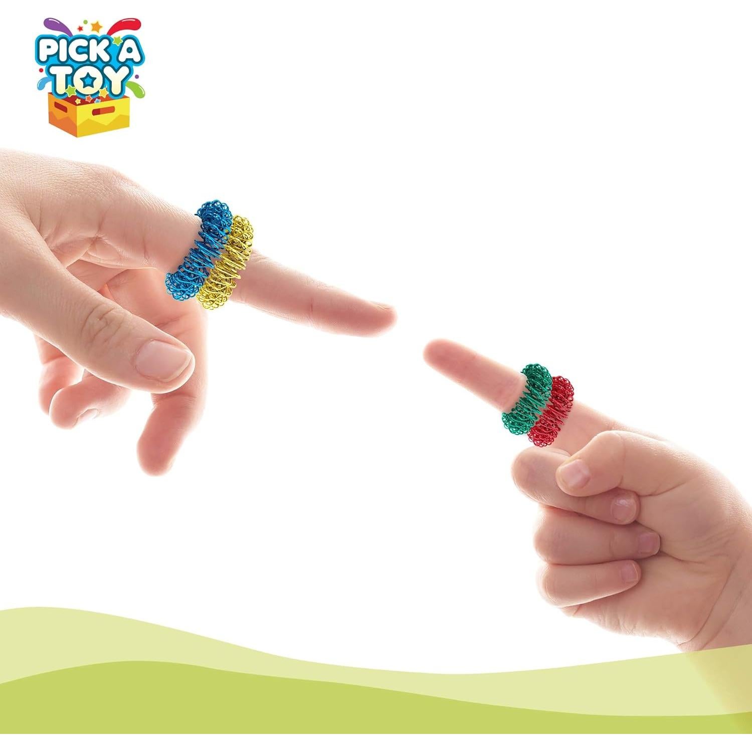 Anillos de Acupresión Pick A Toy - 10 Juguetes Antiestrés