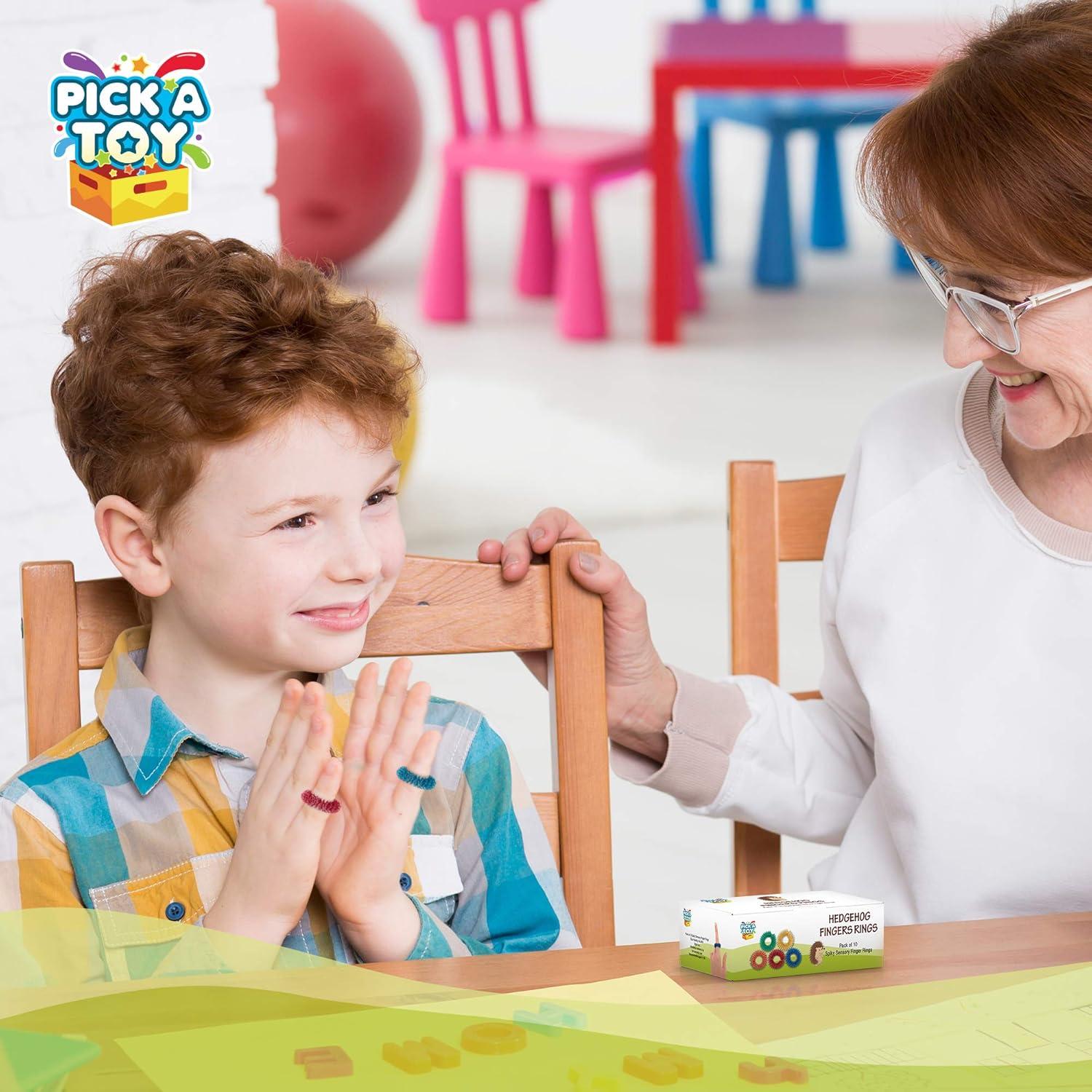 Anillos de Acupresión Pick A Toy - 10 Juguetes Antiestrés