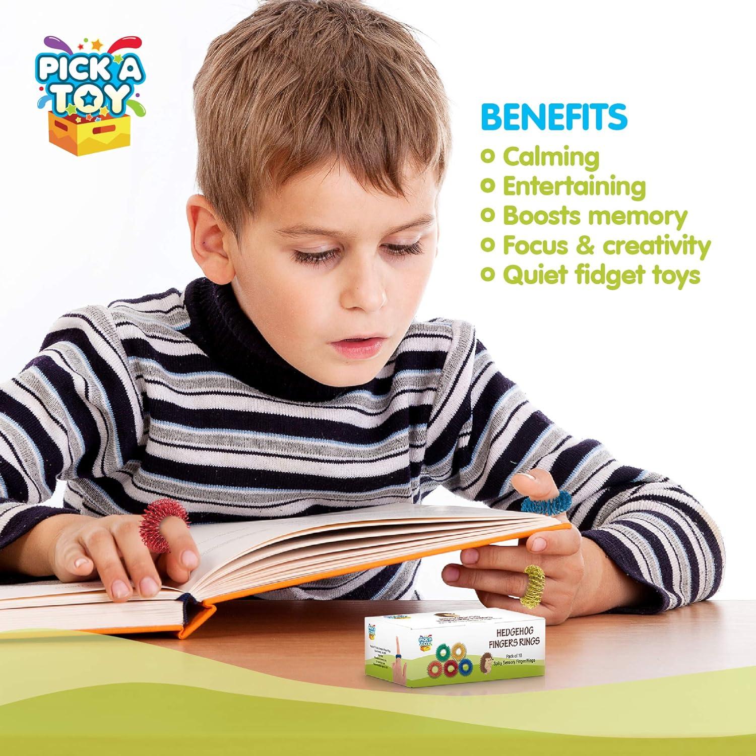 Anillos de Acupresión Pick A Toy - 10 Juguetes Antiestrés