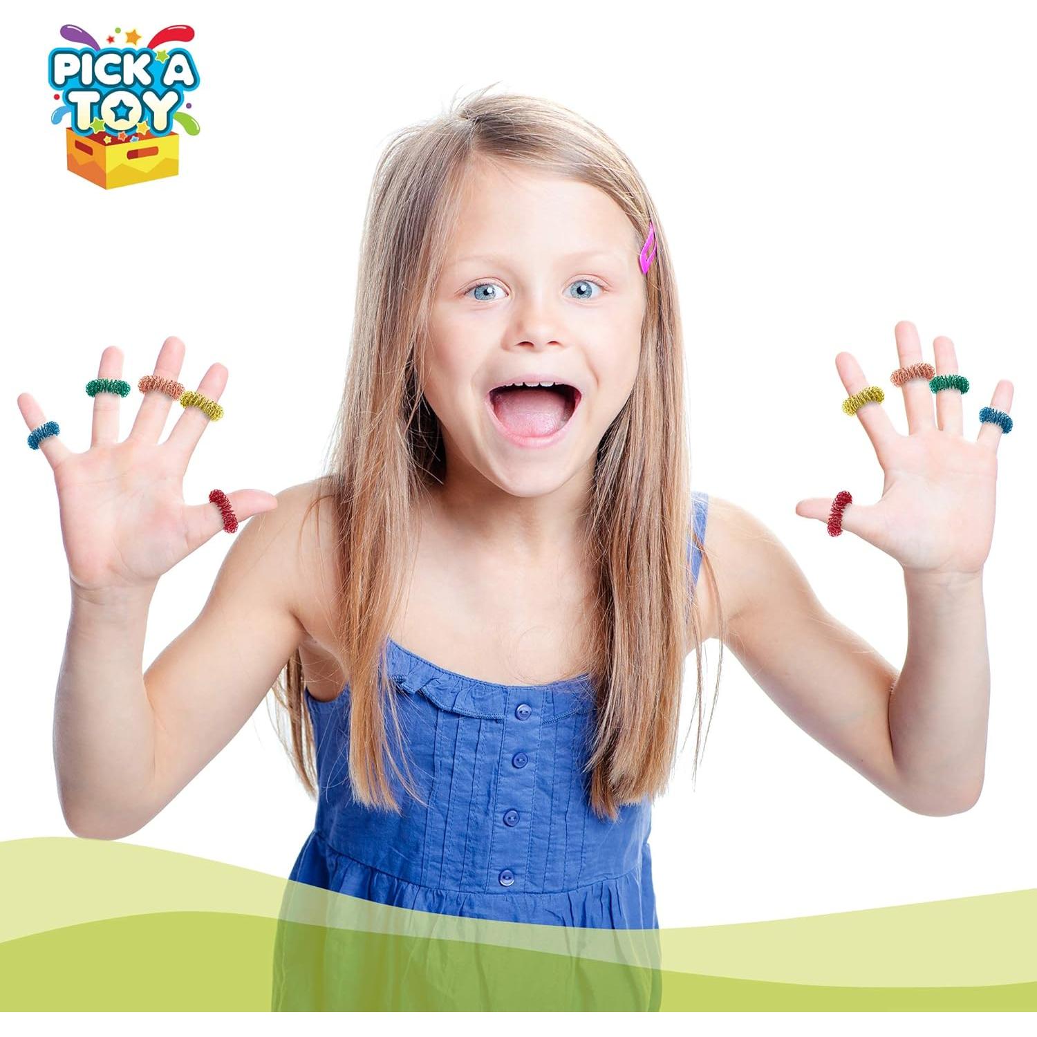 Anillos de Acupresión Pick A Toy - 10 Juguetes Antiestrés