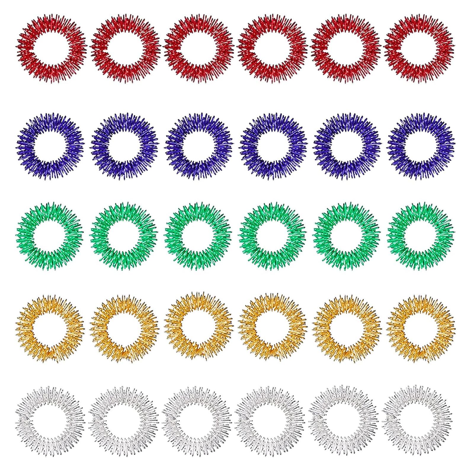 30 Anillos de Acupresión Blulu para Alivio del Estrés