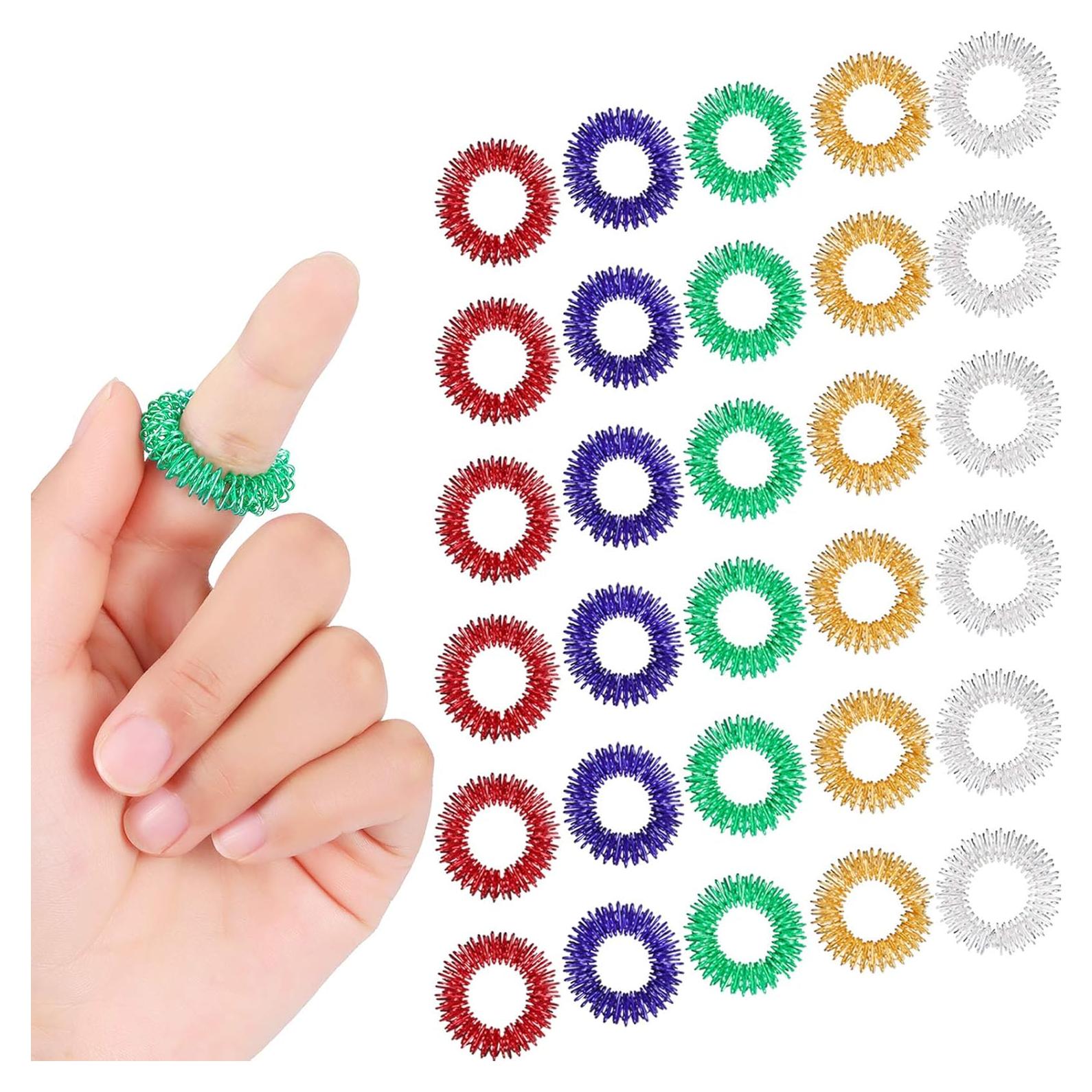 Anillos de Acupresión Blulu 50 Pcs Masajeador Dedo Multicolor