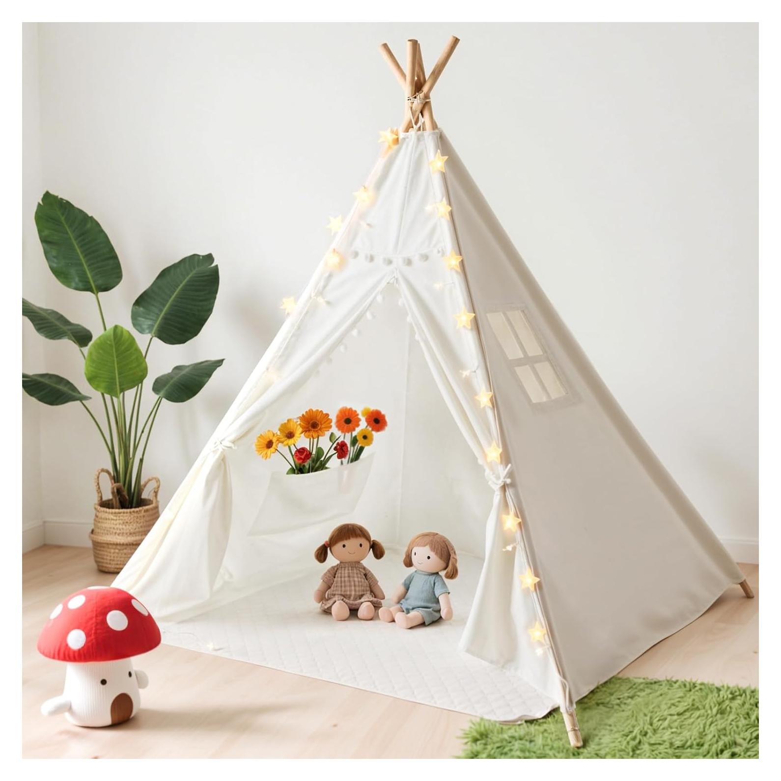 Tienda Teepee para Niños Little Dove 120x123 cm con Luces