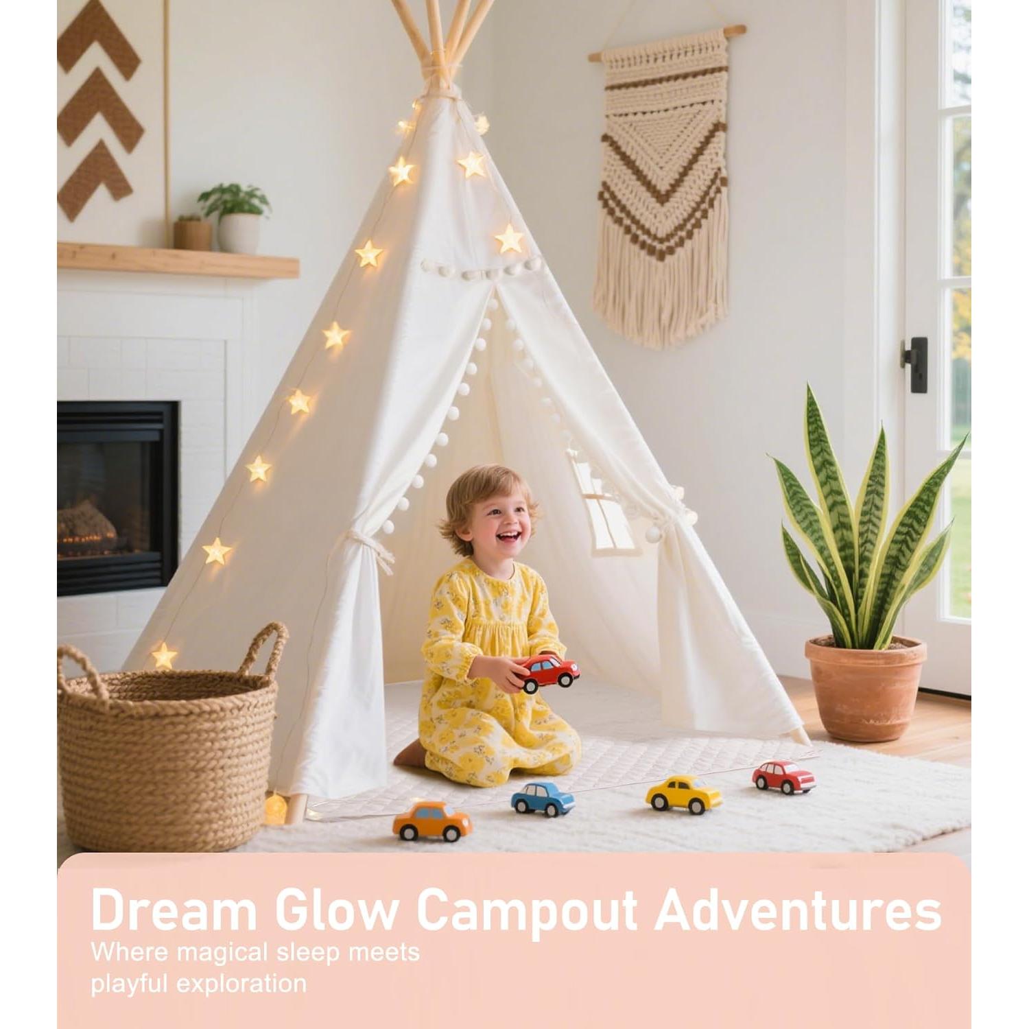 Tienda Teepee para Niños Little Dove 120x123 cm con Luces