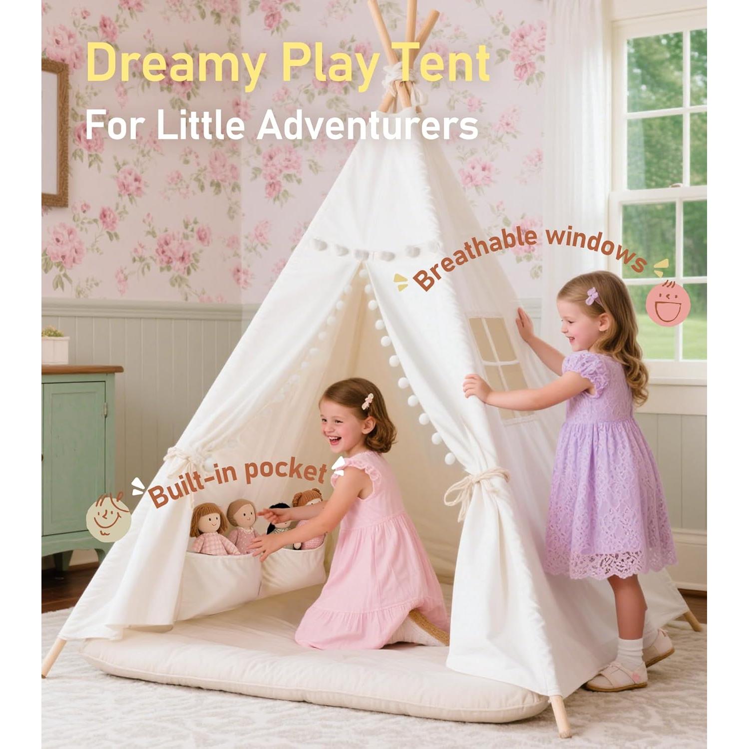 Tienda Teepee para Niños Little Dove 120x123 cm con Luces