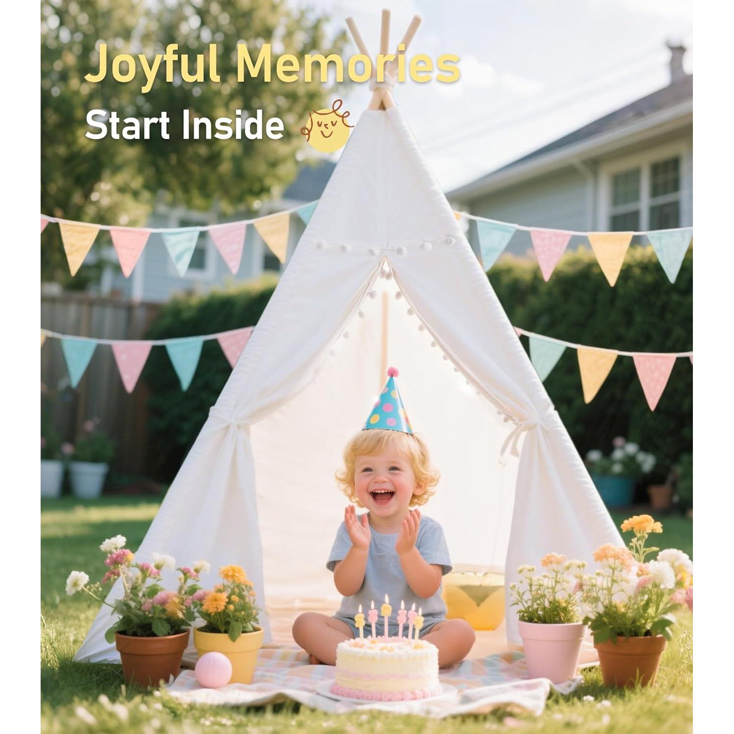 Tienda Teepee para Niños Little Dove 120x123 cm con Luces