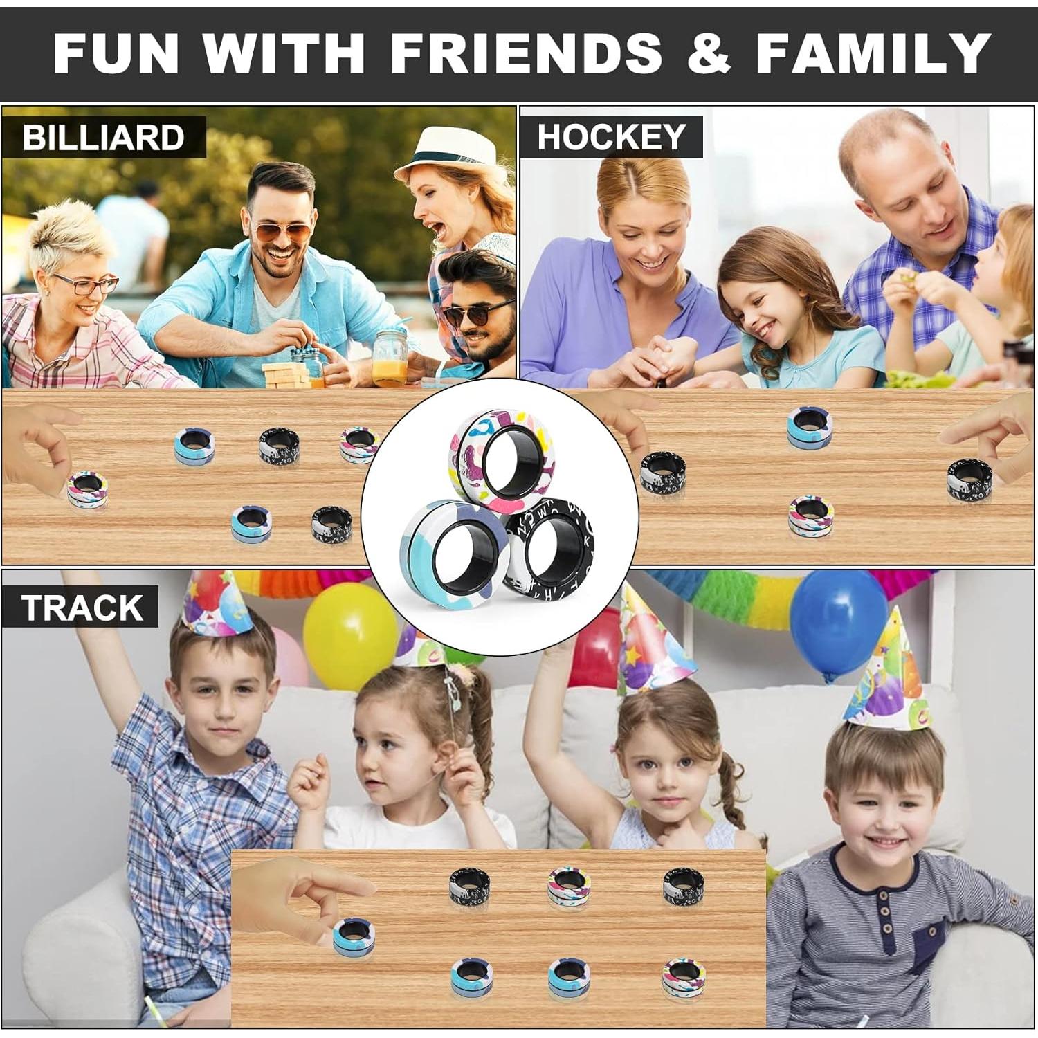 Paquete de 9 Anillos Magnéticos Antiestrés YISHIDANY