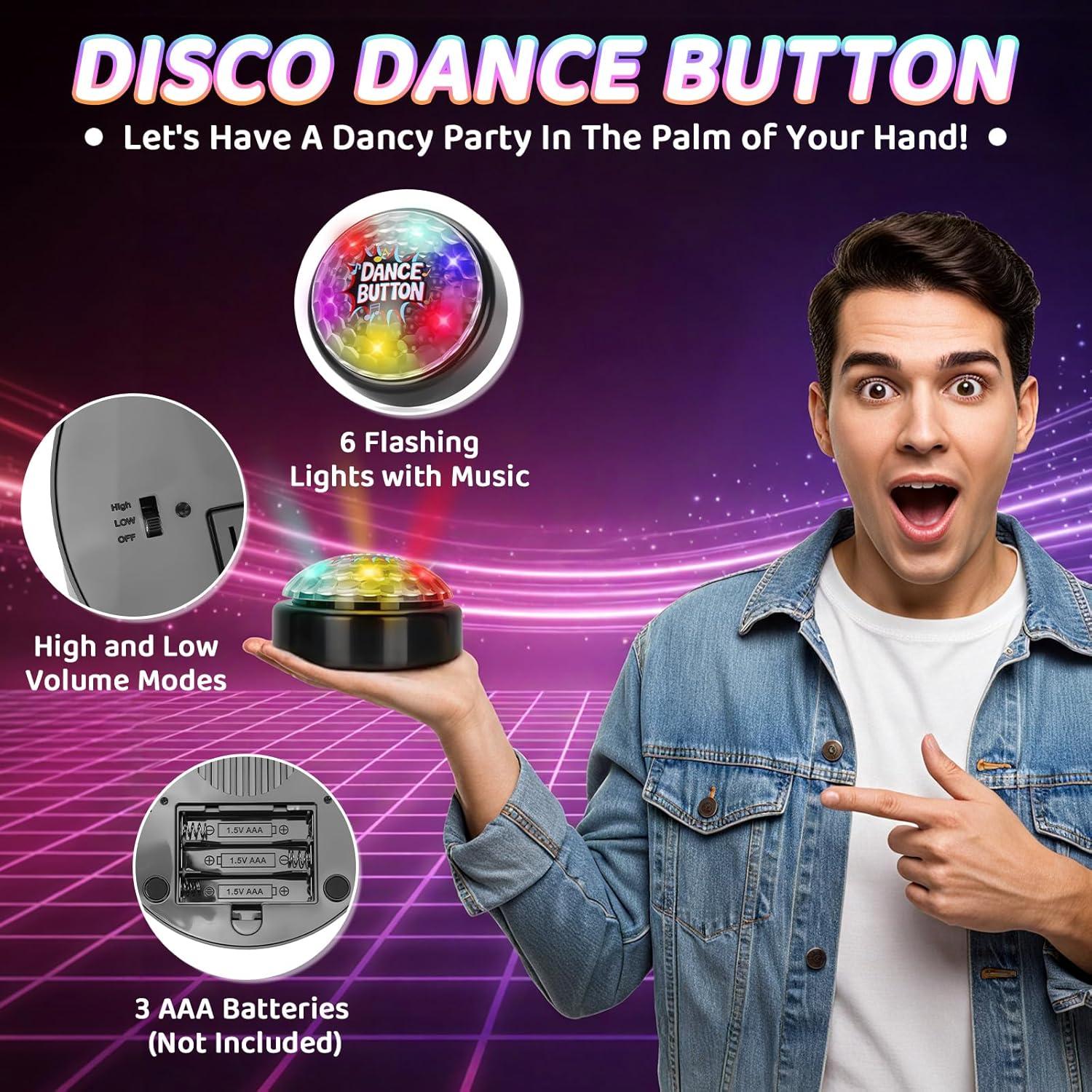 Botón de Baile Disco A_AIFAMY con 6 Luces y Sonido