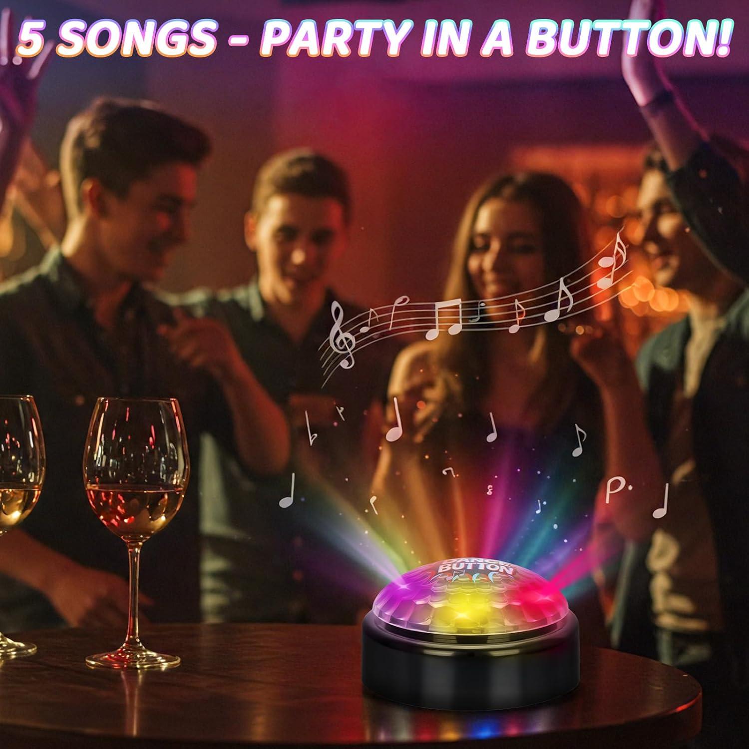 Botón de Baile Disco A_AIFAMY con 6 Luces y Sonido