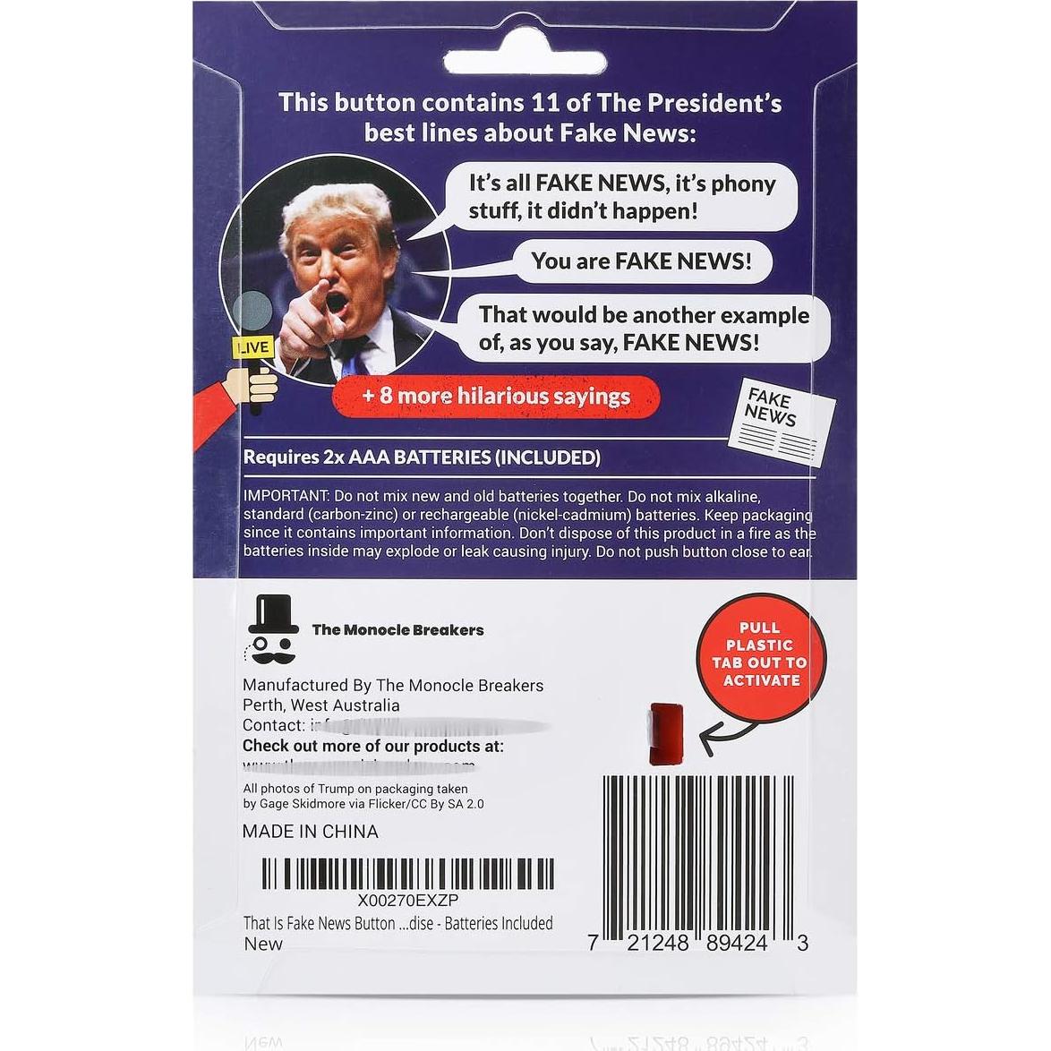 Botón de Noticias Falsas Donald Trump - 11 Citas Divertidas