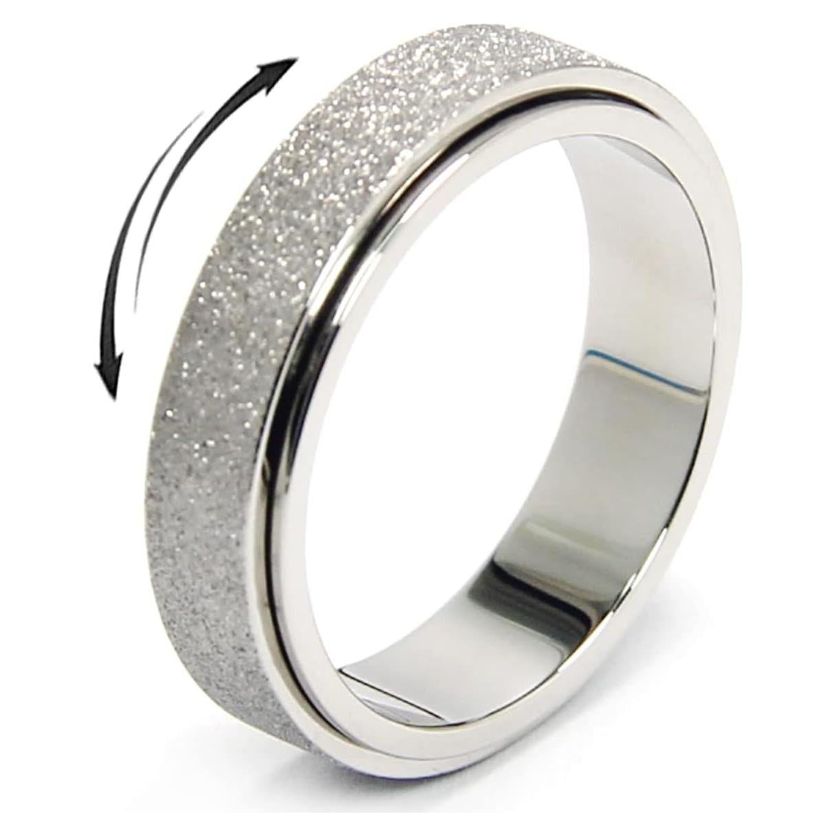 Anillo Giratorio Antiestrés Afftiny para Mujeres Plata Talla 7