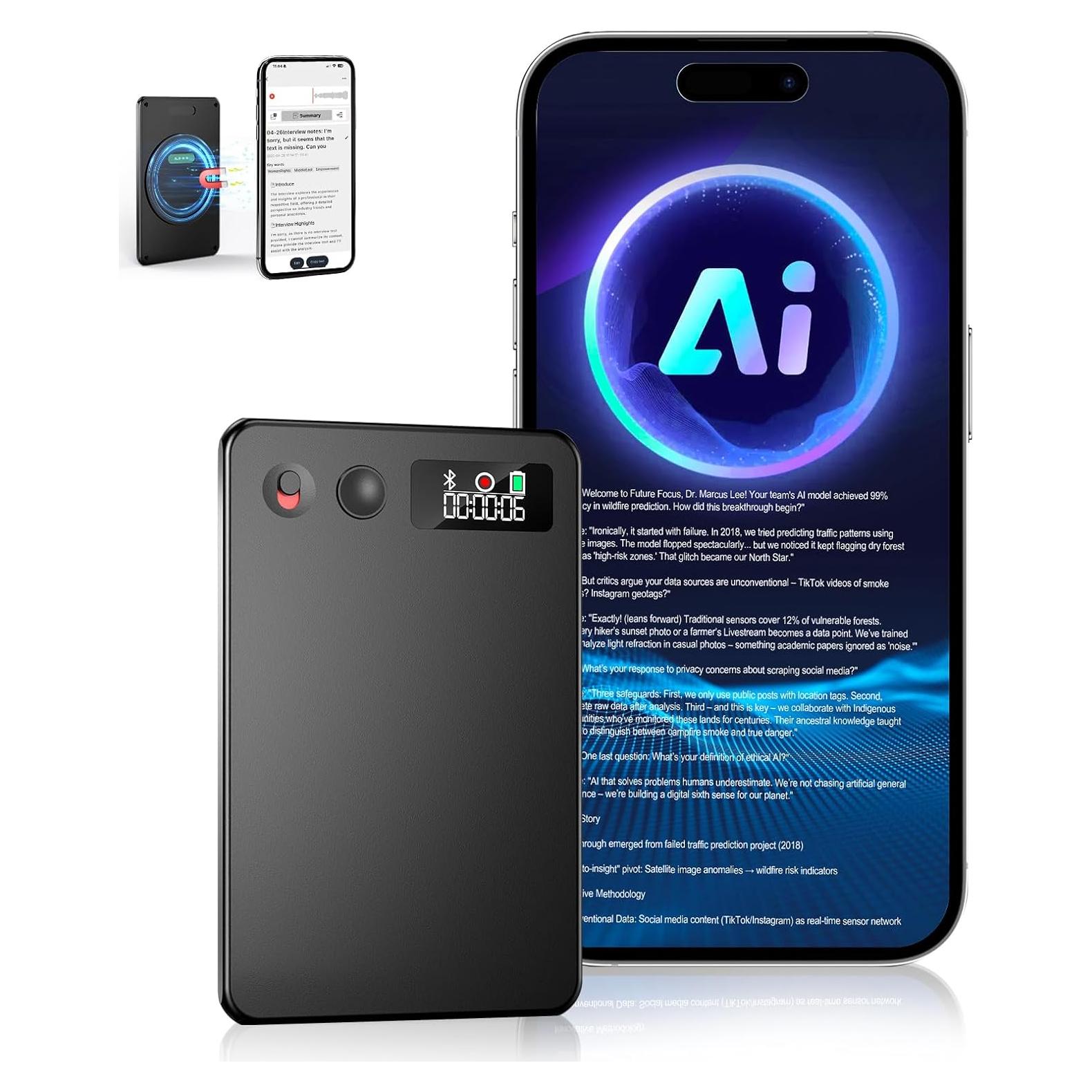 Grabadora de Voz AI ZEOUPT 64GB con Transcripción Multilingüe