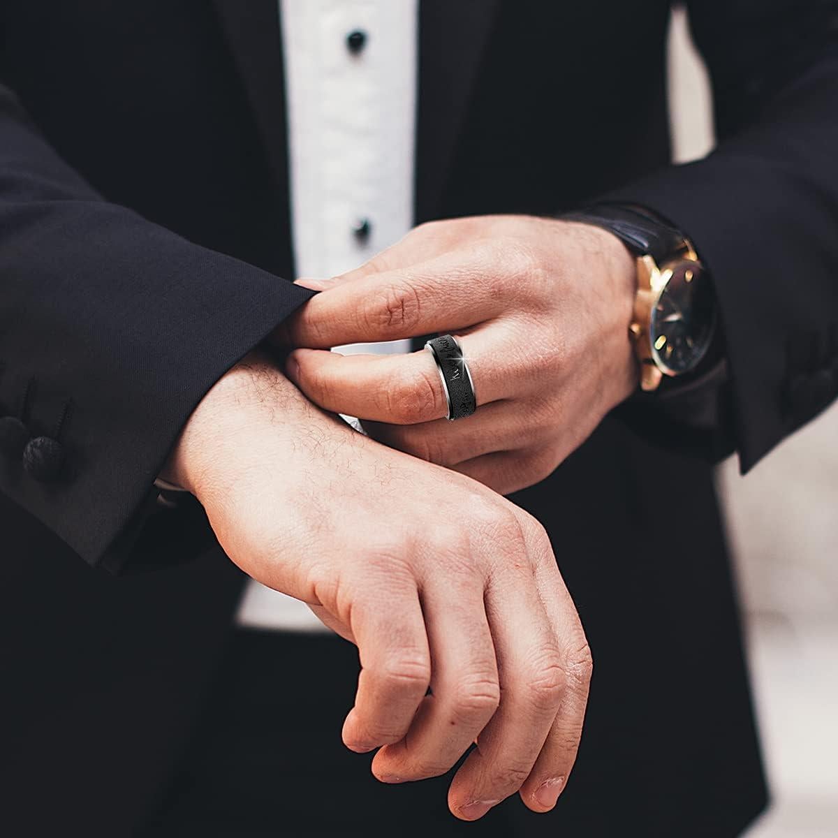 Anillo Spinner Antiestrés de Acero Inoxidable Titanio Negro 8mm Talla 7