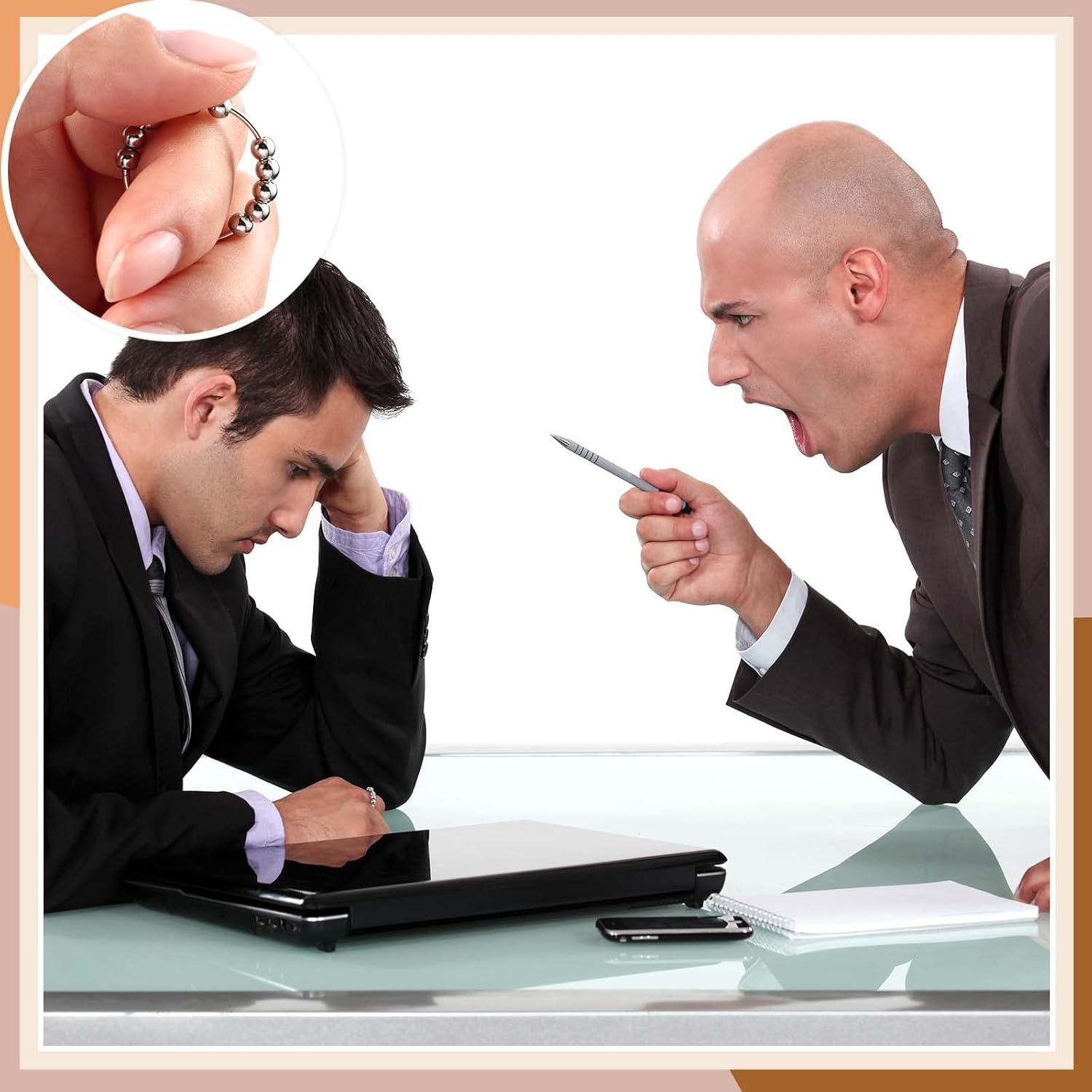 Yinkin 30 Anillos Antiestrés Ajustables de Acero Inoxidable Plata