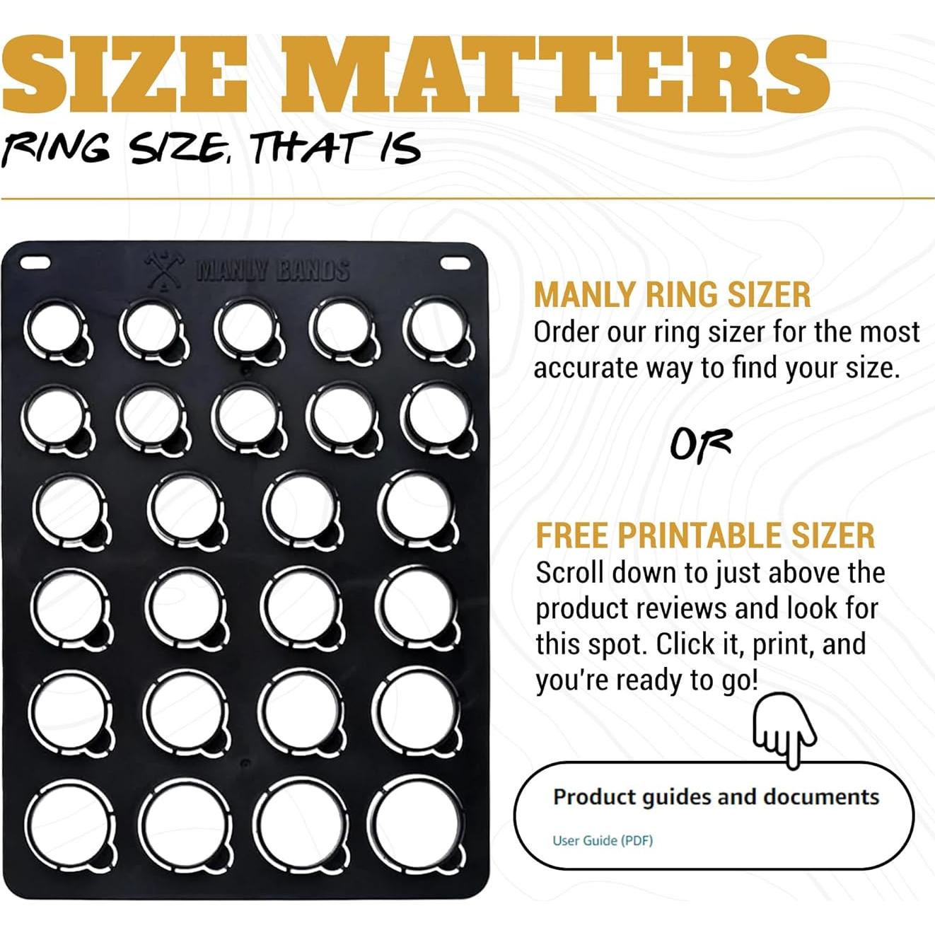 Anillo de boda de tungsteno negro Manly Bands 8mm con silicona