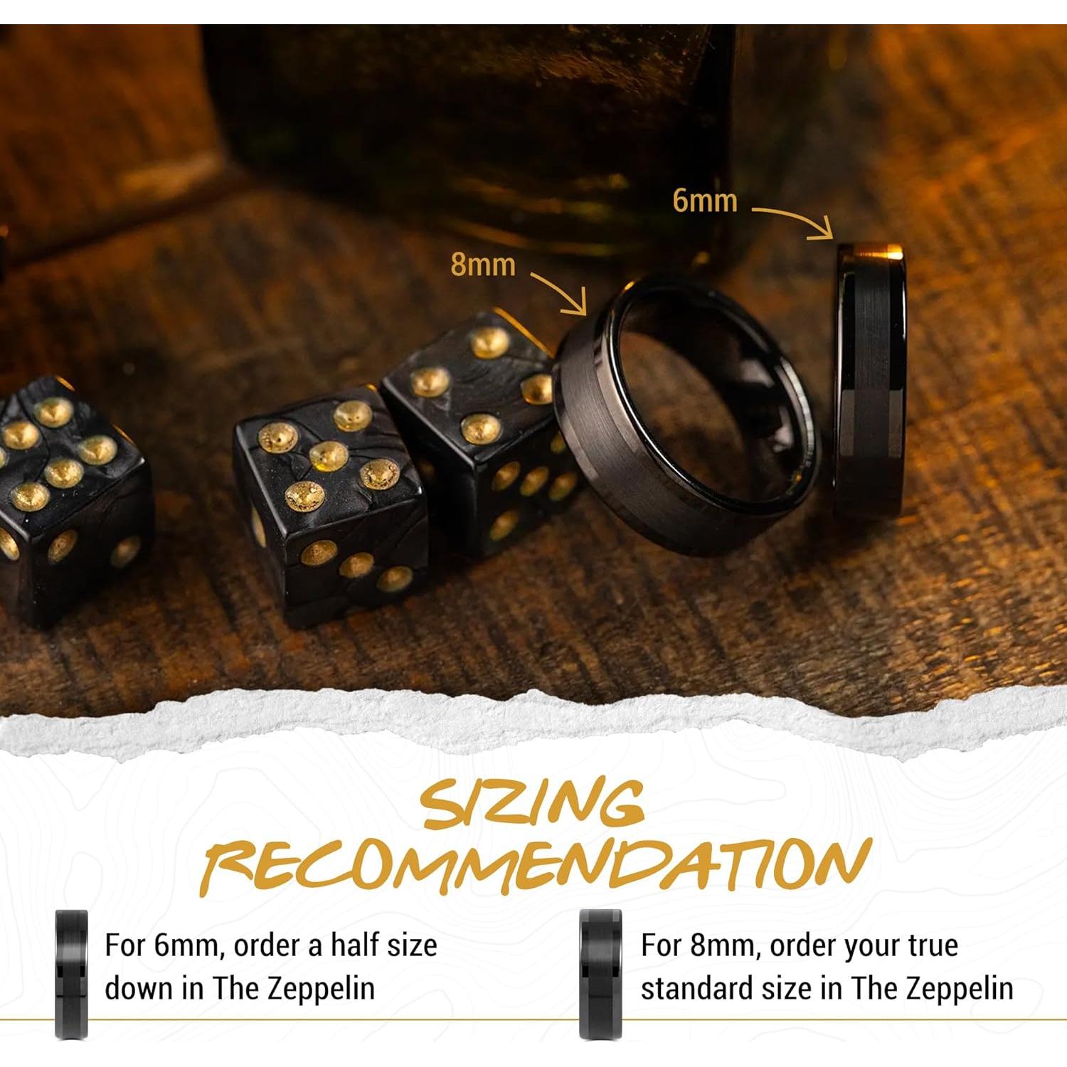 Anillo de boda de tungsteno negro Manly Bands 8mm con silicona