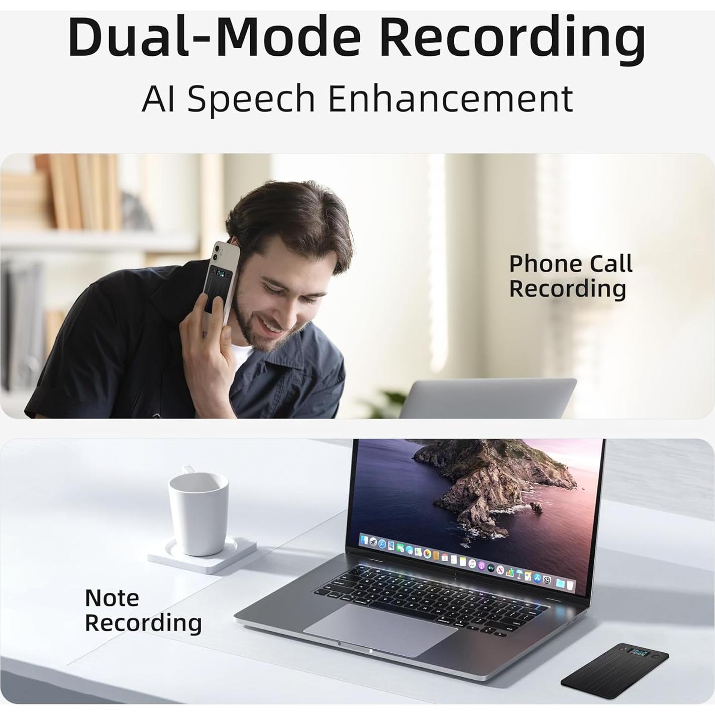 Grabadora de Voz AI Boyuevi 64GB, Transcripción y Traducción