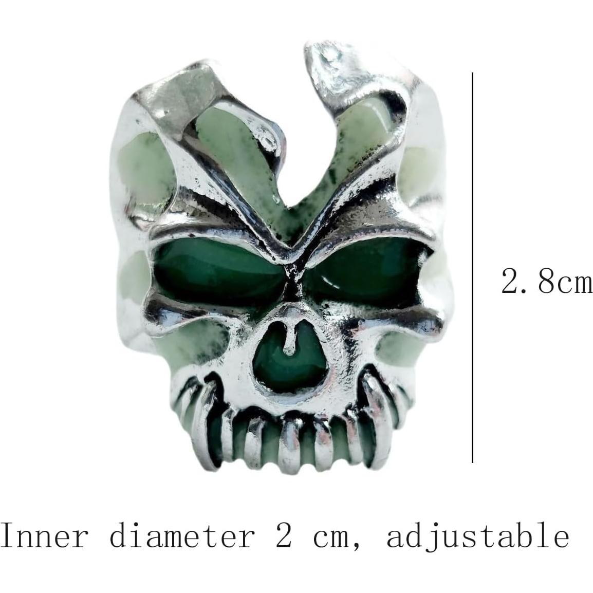 Anillo Calavera Brillante en la Oscuridad Ajustable Unisex