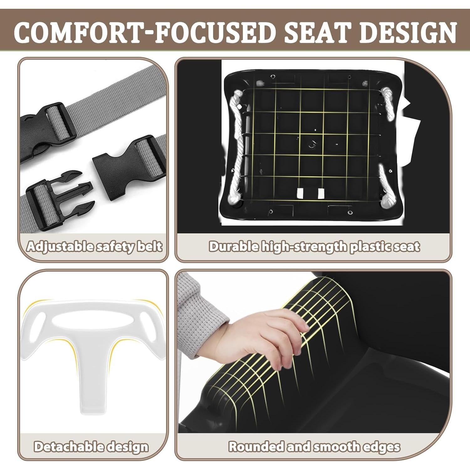 Columpio Plegable para Niños JWPEHOE con Cojín Negro