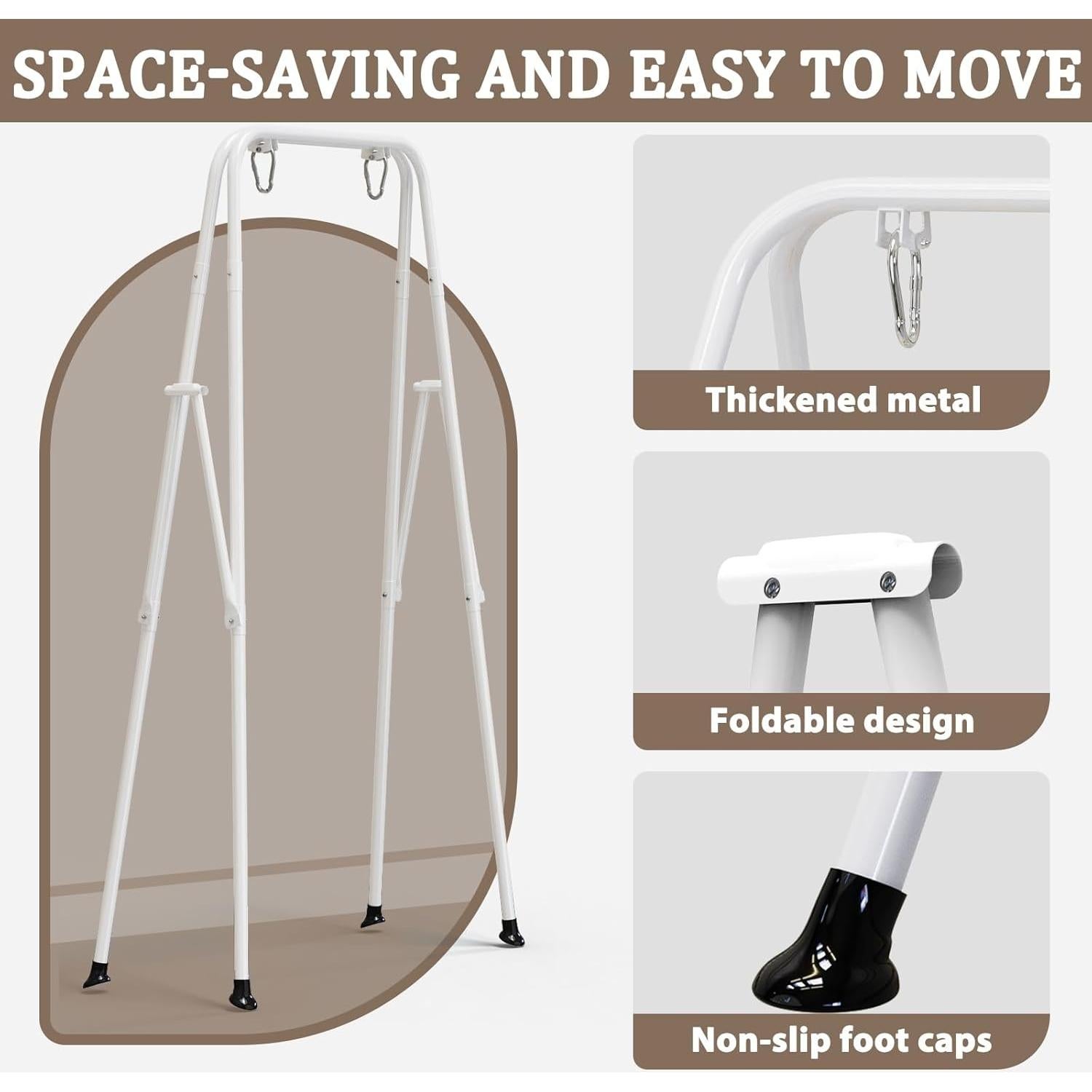 Columpio Plegable para Niños JWPEHOE con Cojín Negro