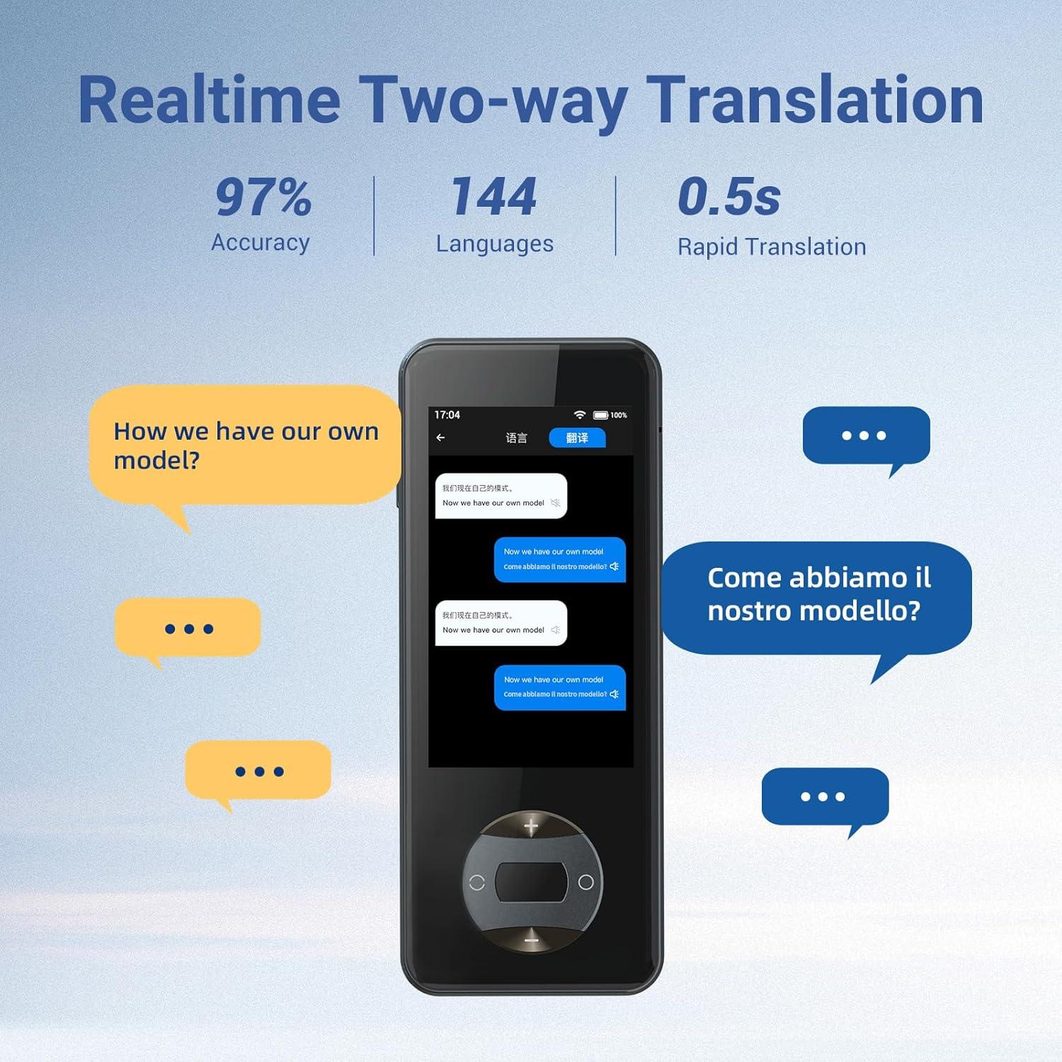 Traductor de Idiomas Offline ANFIER W10 PRO 144 Idiomas
