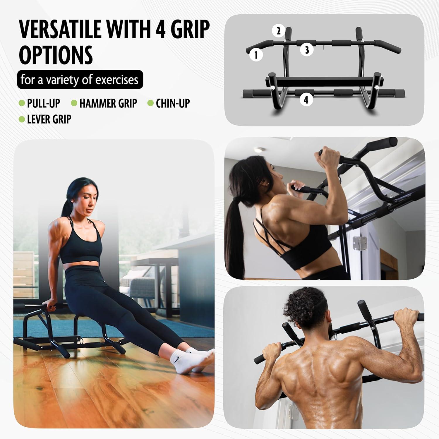 Barra de Dominadas DMoose Fitness para Puerta - 113 kg - Sin Tornillos