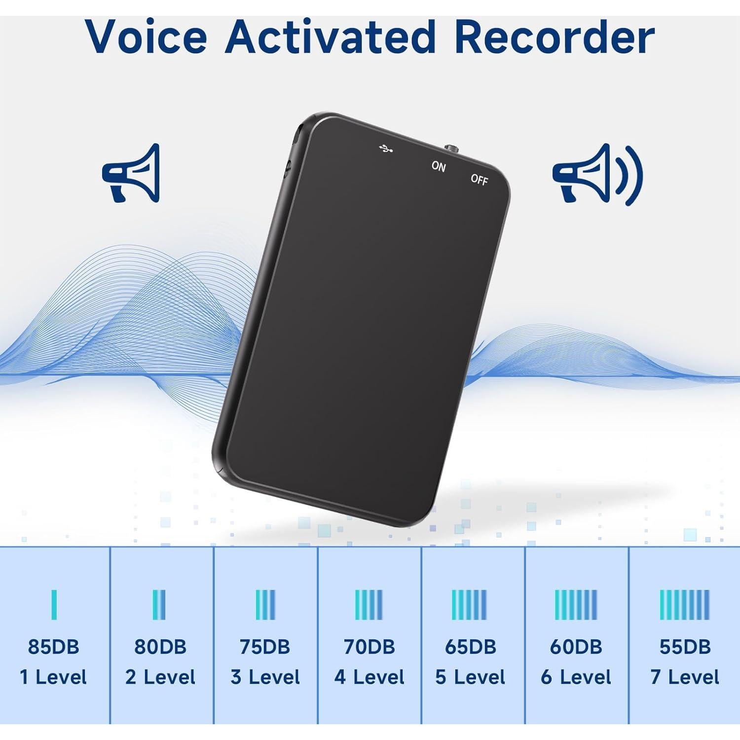Grabadora de Voz Digital VLL V15 64GB con Reducción de Ruido