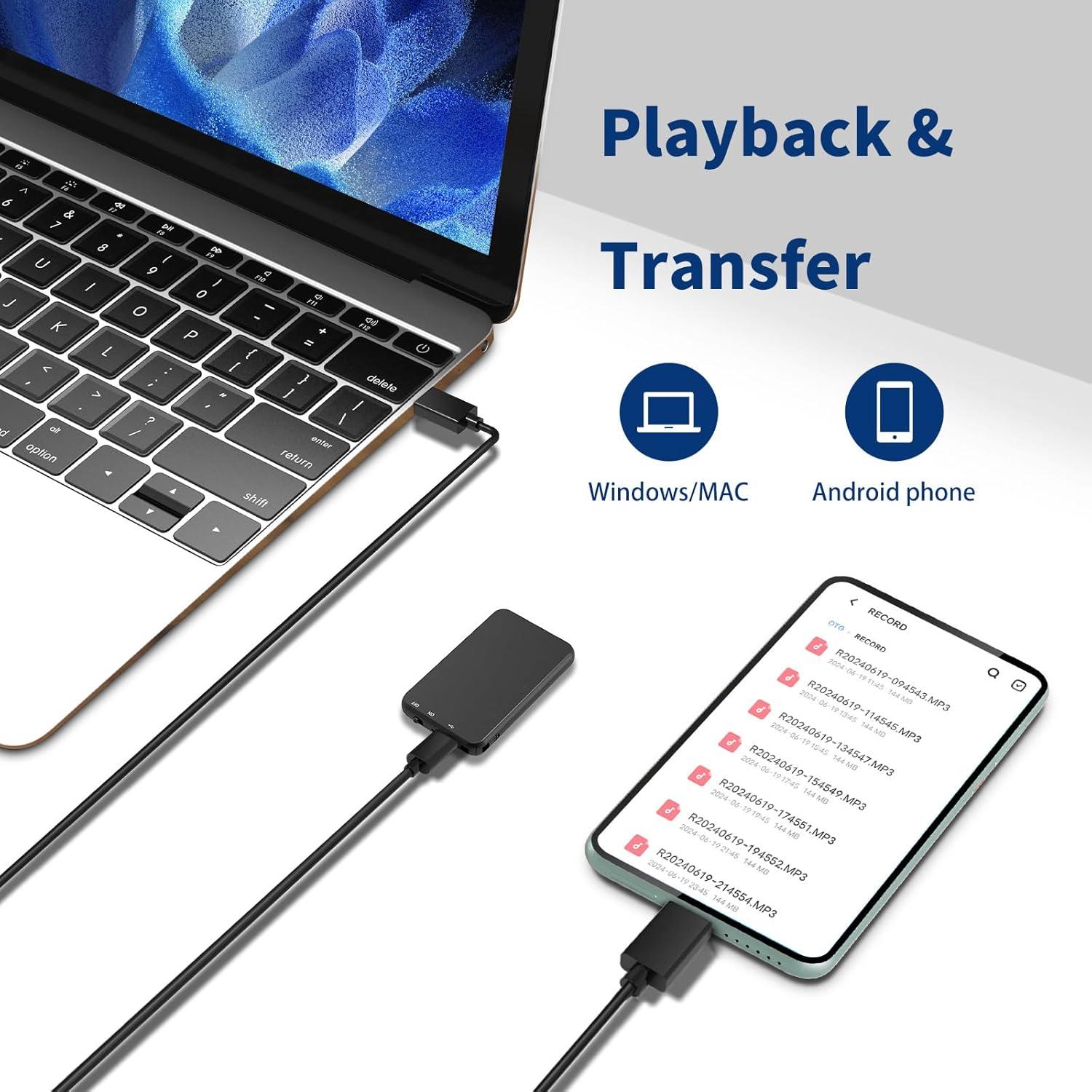 Grabadora de Voz Digital VLL V15 64GB con Reducción de Ruido