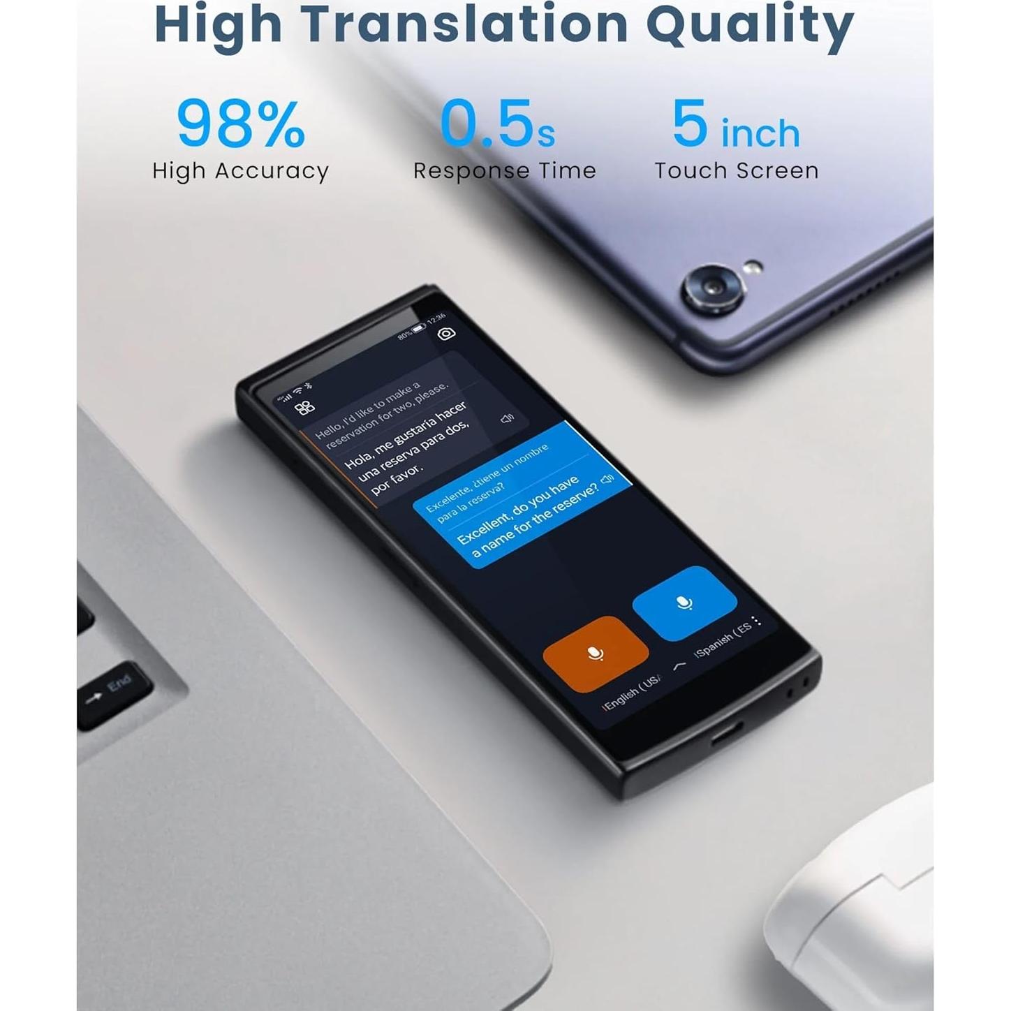 Traductor de Idiomas iFLYTEK AIT2221T 5" Voz en Tiempo Real