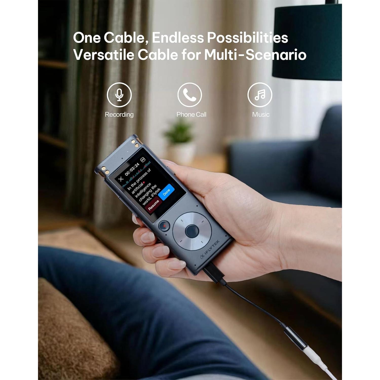 Adaptador USB-C a 3.5mm iFLYTEK para grabadora de voz