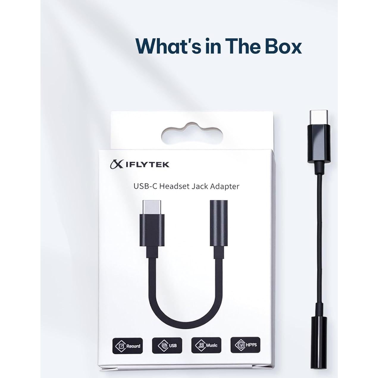 Adaptador USB-C a 3.5mm iFLYTEK para grabadora de voz