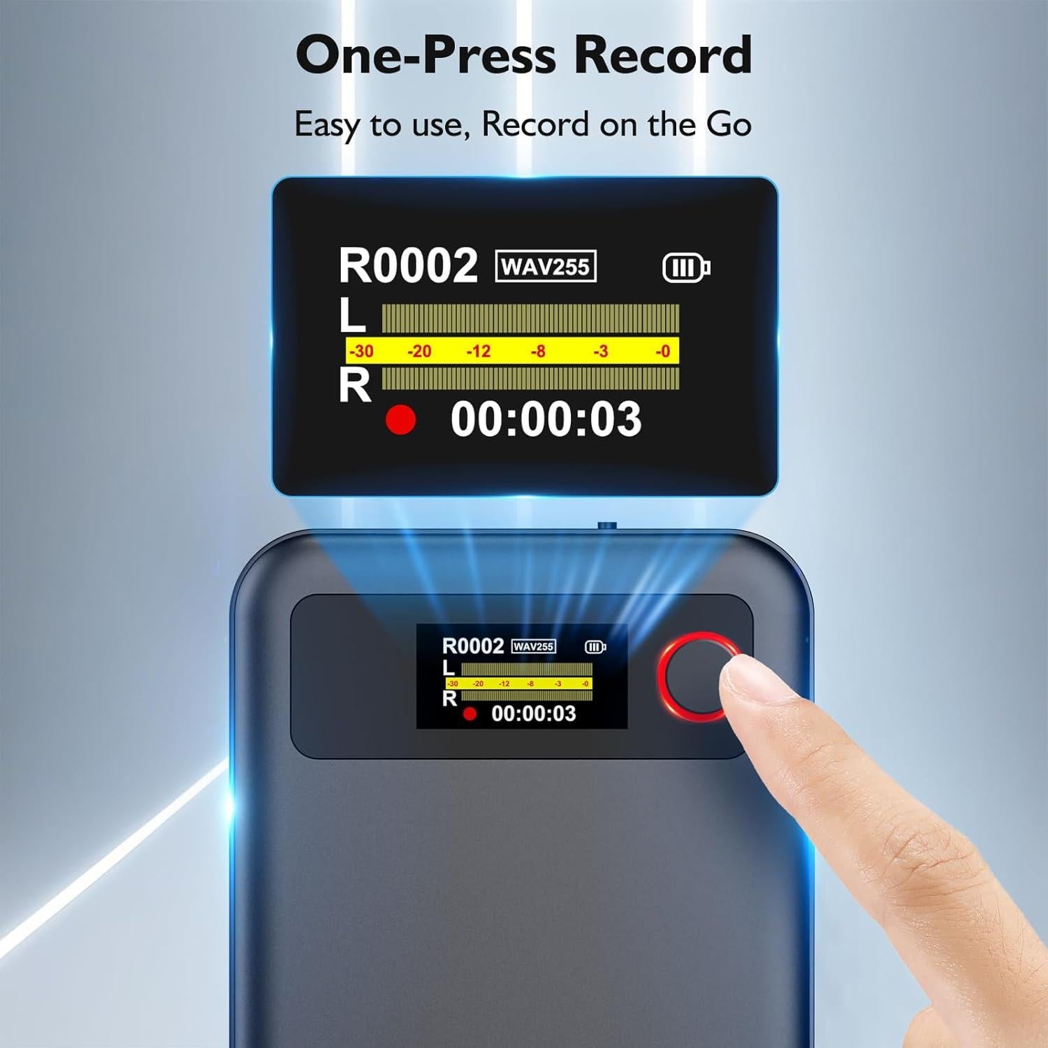 Grabadora de Voz AI AKALULI L816 con 30H Grabación y 64GB