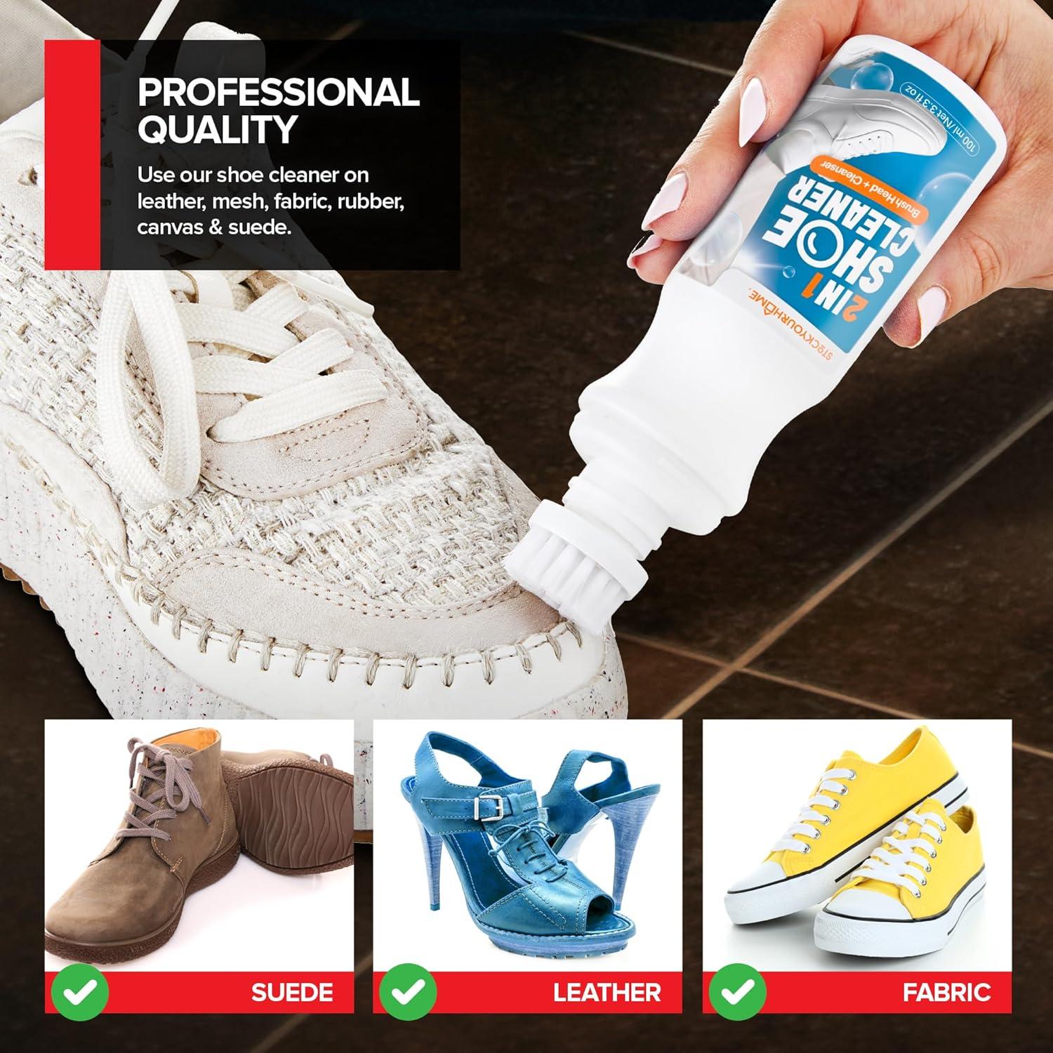 Kit de Limpieza de Zapatos 2 en 1 Stock Your Home - Cepillo y Spray