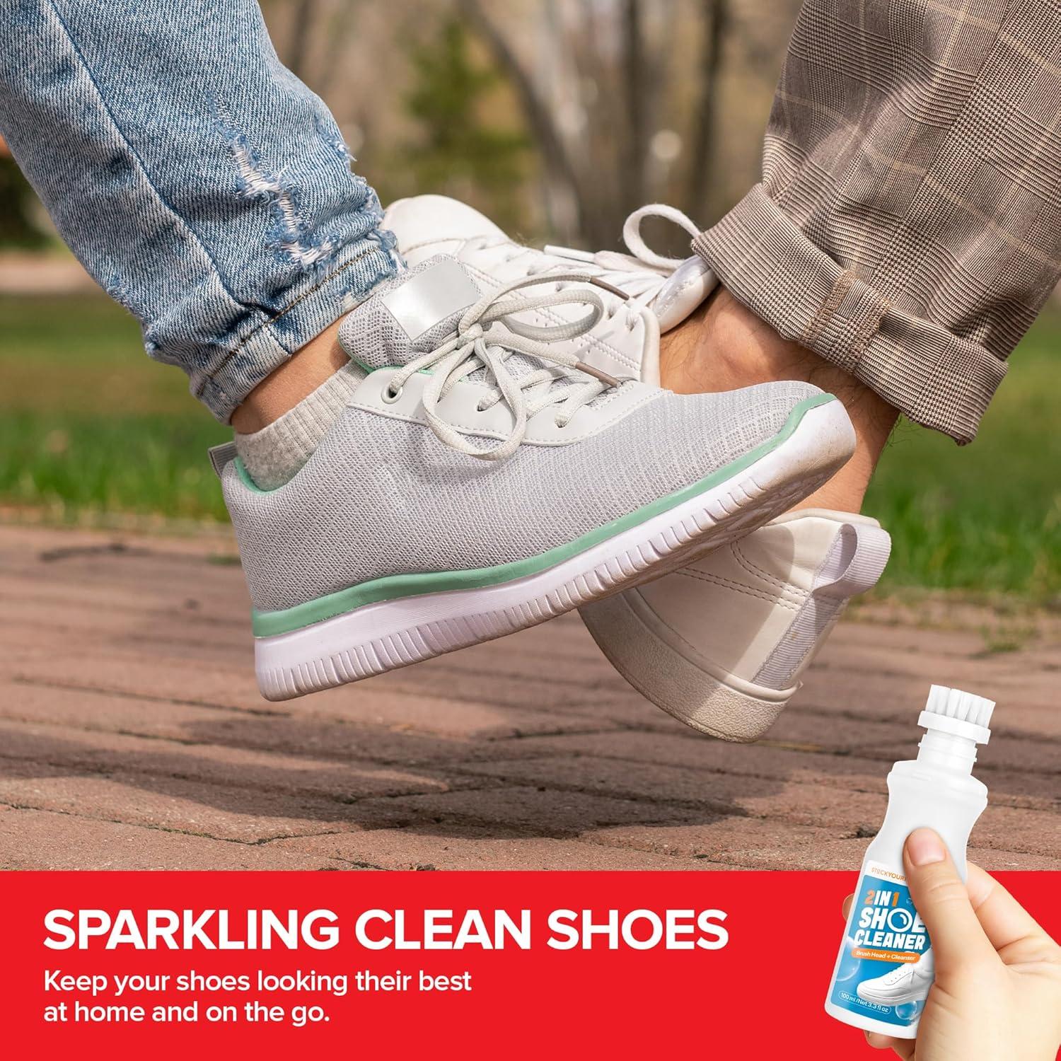 Kit de Limpieza de Zapatos 2 en 1 Stock Your Home - Cepillo y Spray