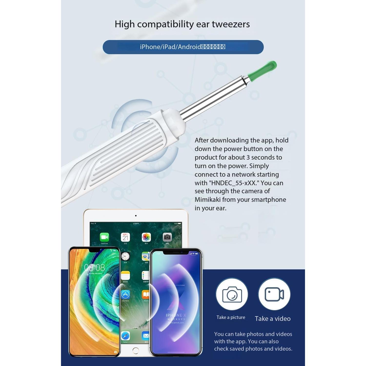 Limpiador de Oído Mahousky X6 con Cámara y Luz LED