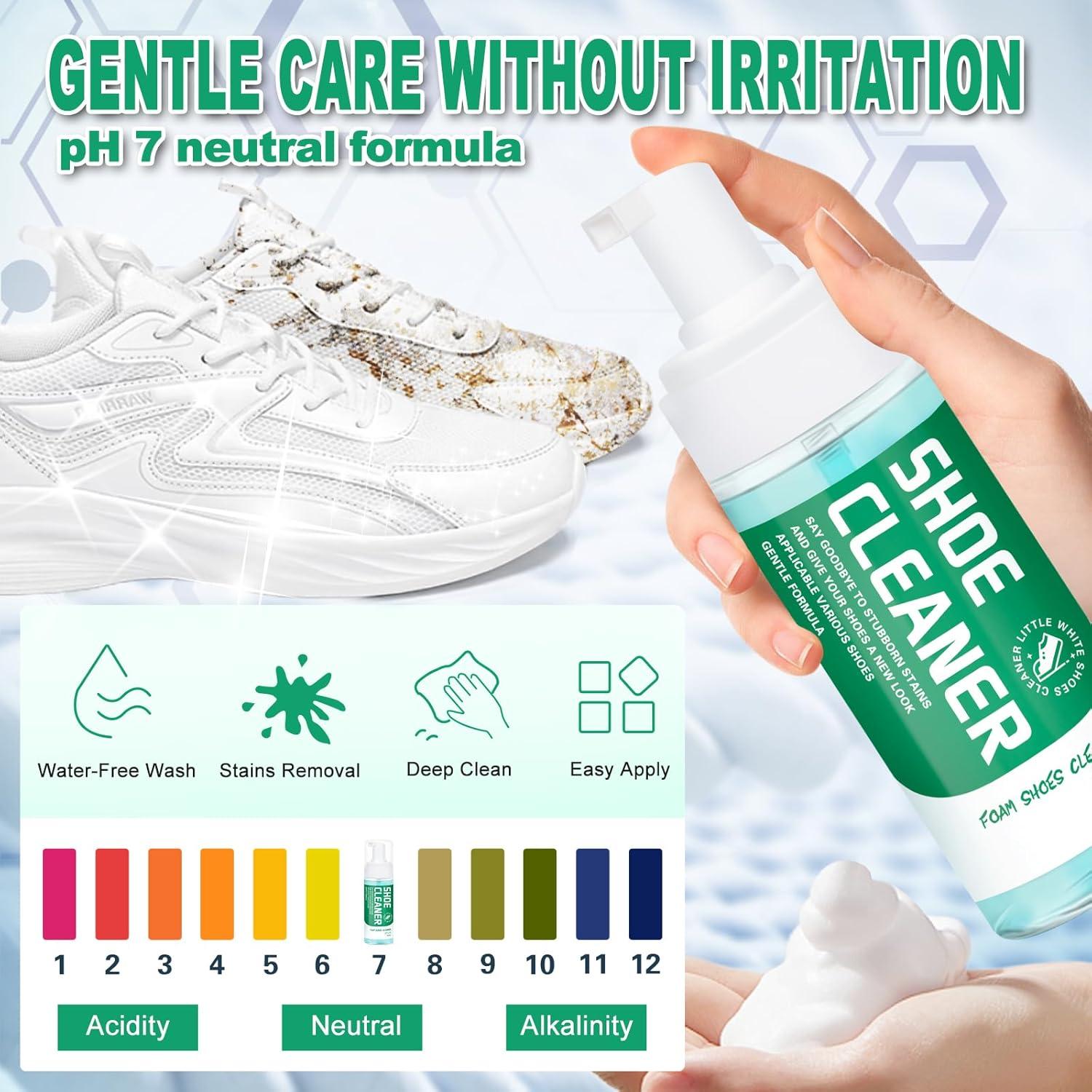 Kit Limpiador de Zapatos Blancos - Espuma, Cepillo y Toalla