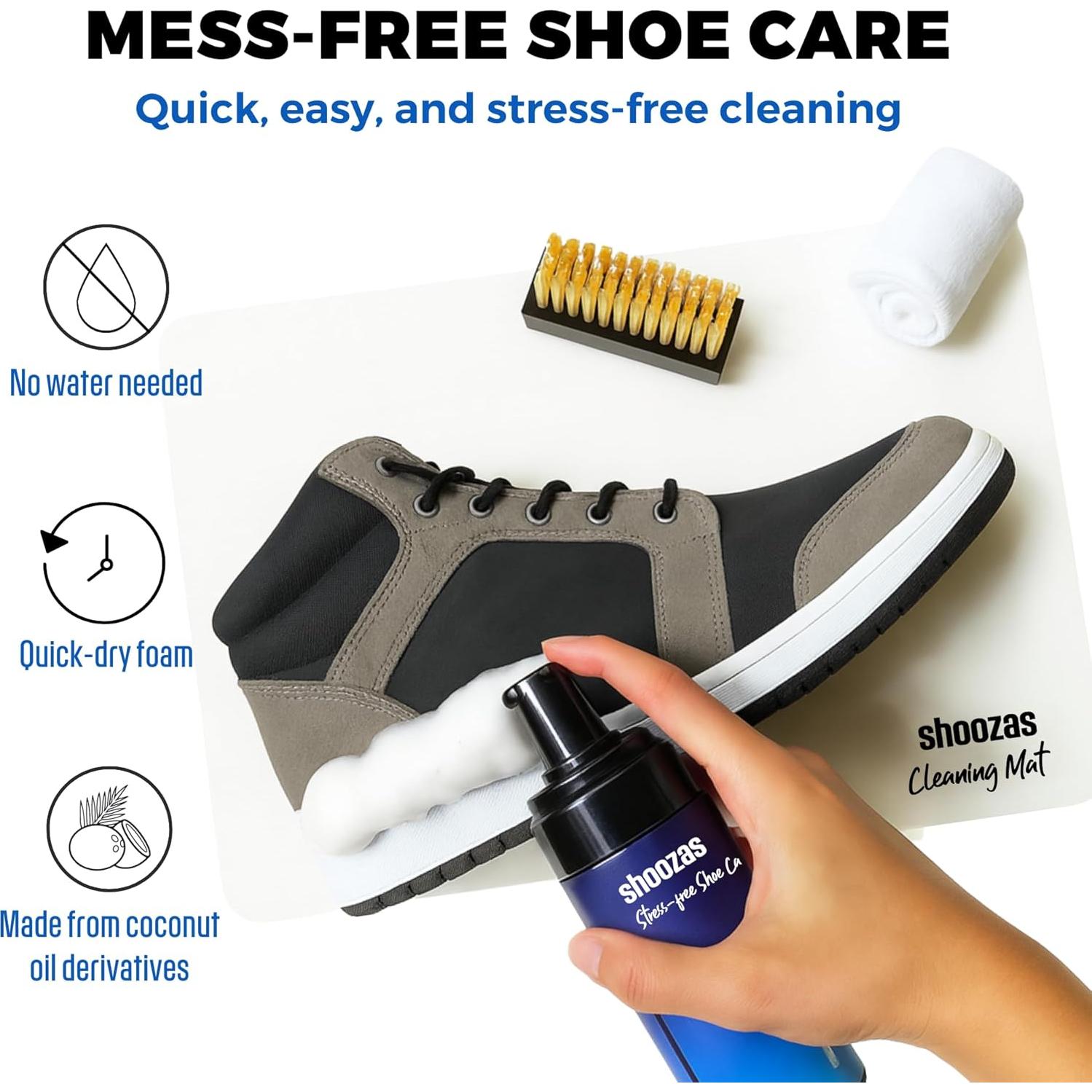Kit de Limpieza de Zapatos Shoozas - Espuma Rápida y Efectiva