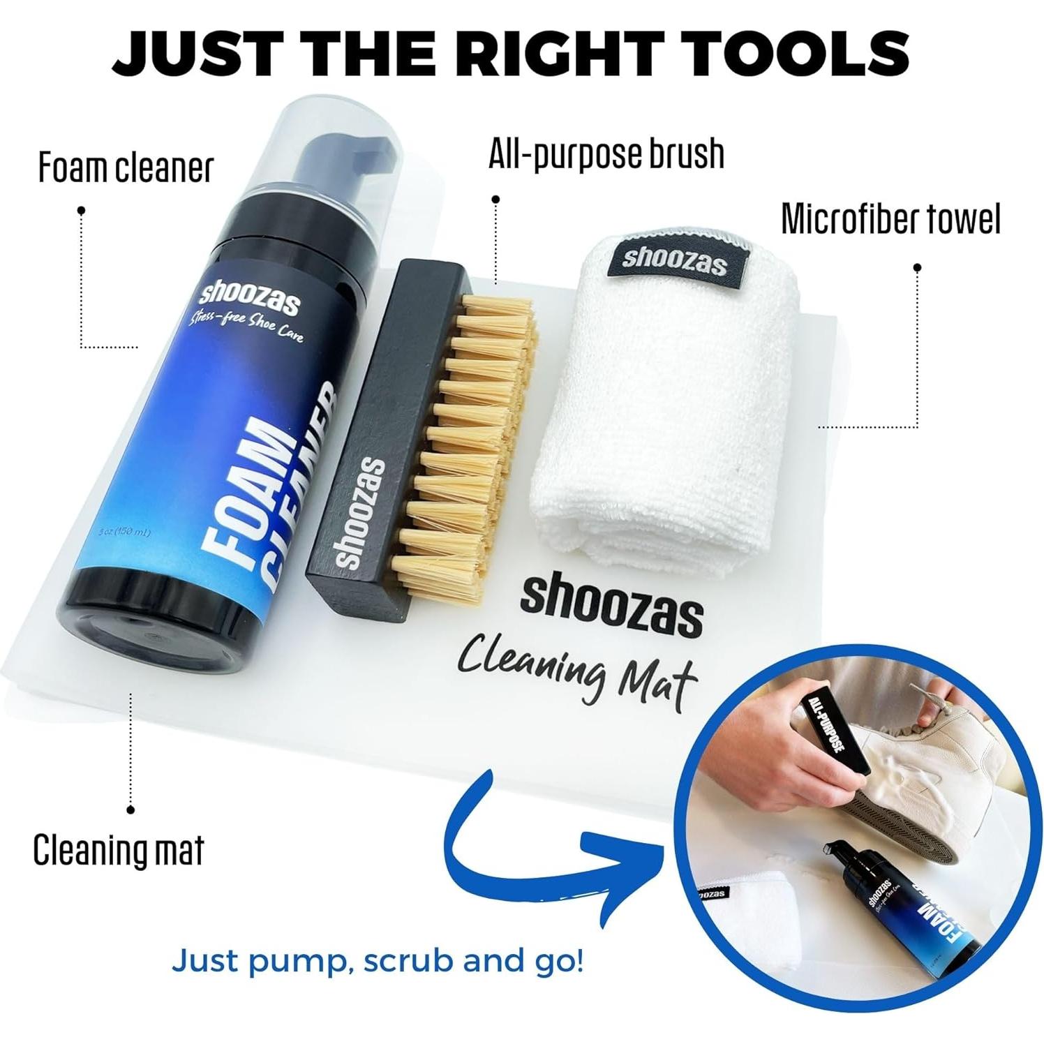 Kit de Limpieza de Zapatos Shoozas - Espuma Rápida y Efectiva